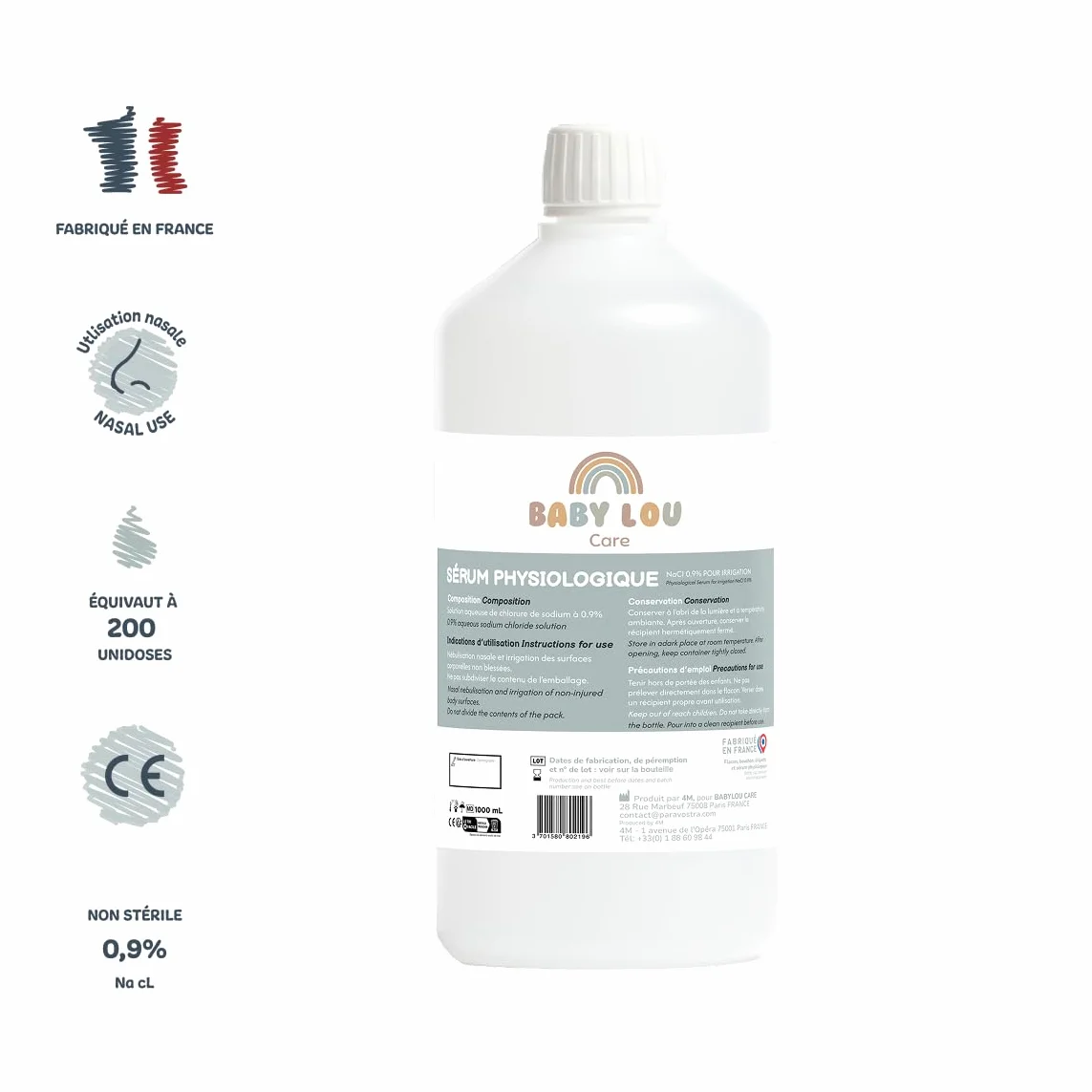 serum fizjologiczne butelka 2 x 1 l | NaCl 0,9% | mycie jam nosowych i higiena oczu | higiena oczu i nosa | do podrażnień zewnętrznych