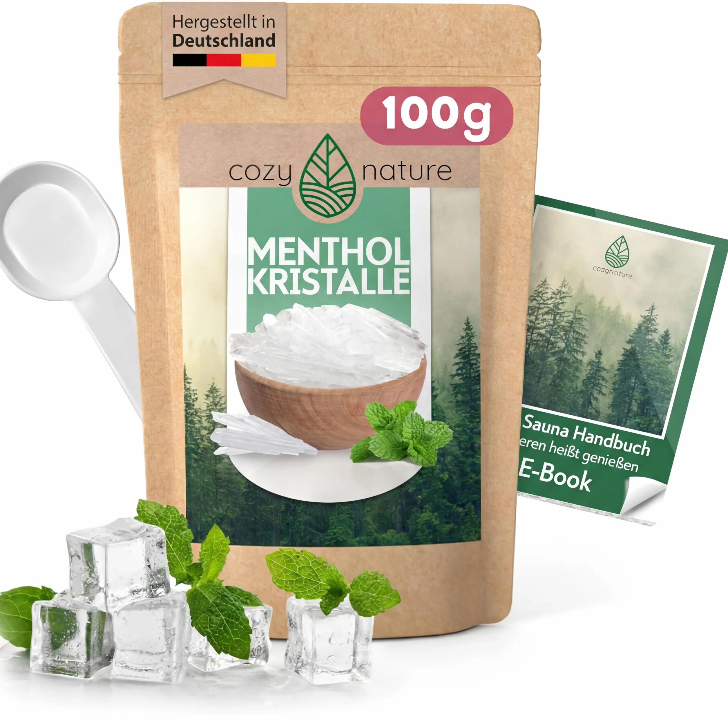 CozyNature Sauna Menthol Crystals, Akcesoria do sauny, Napar do sauny, Kryształy do sauny (100 gramów)