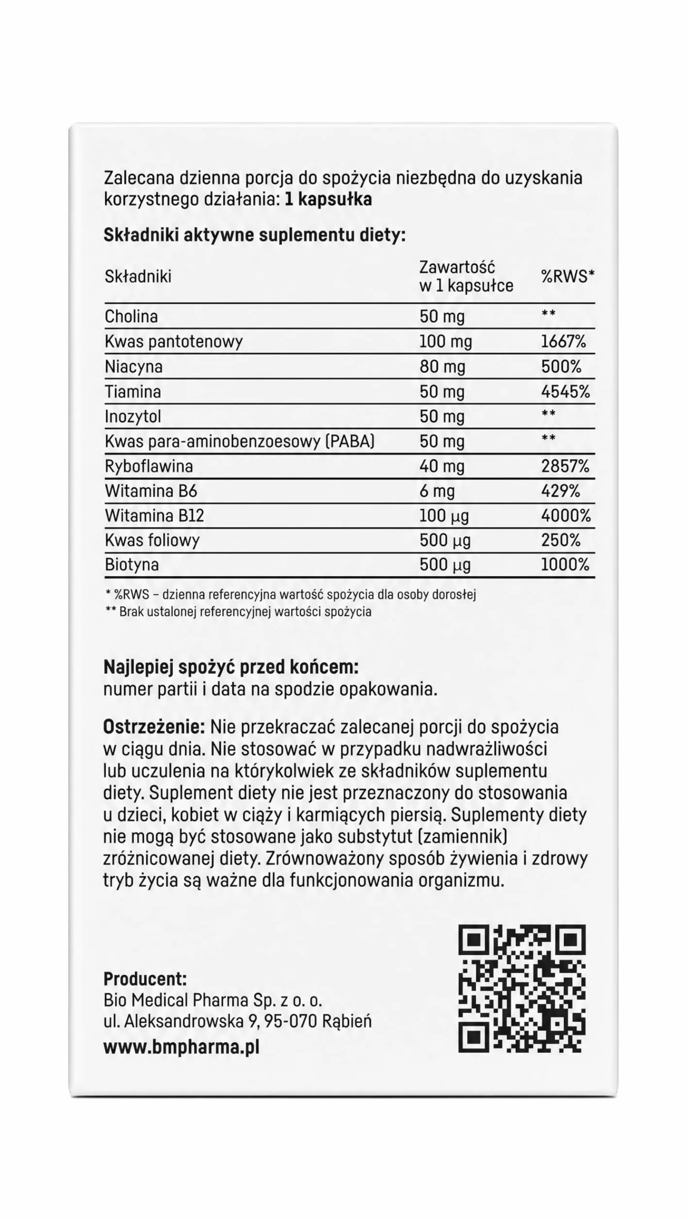 Witamina B Complex Wysoka Dawka – Wszystkie 11 Witamin B + 3 Aktywne Formy (Metylokobalamina, Folian, P-5-P) – Dla Energii, Układu Nerwowego i Psychiki – Wegańska, Bez Dodatków (60 Kaps., 2 Miesiące)