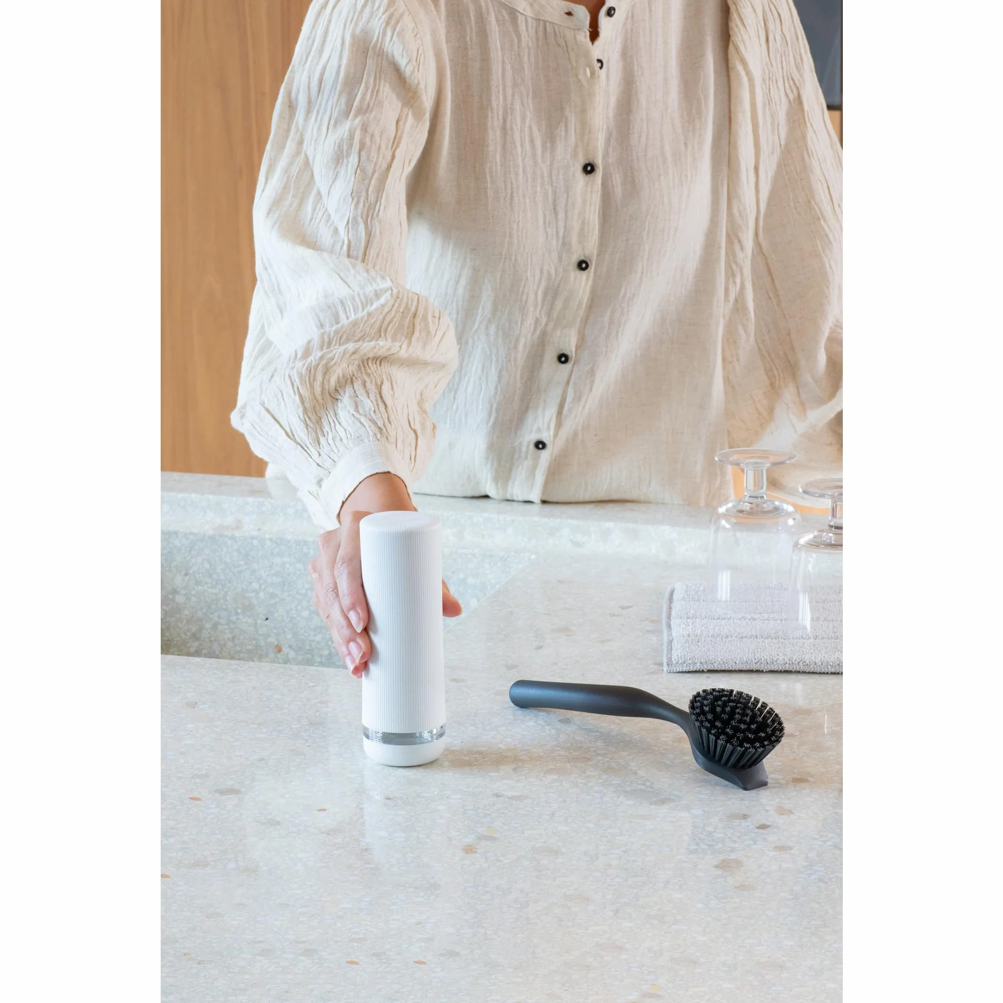 Brabantia 228063 Dozownik Płynu do Naczyń SinkStyle, 200ml, Fresh White