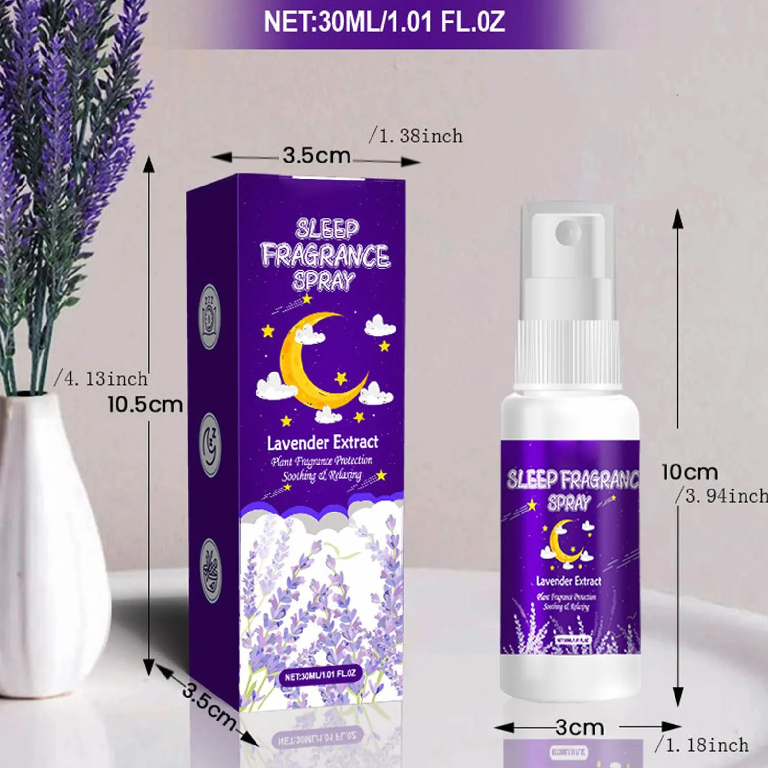 Poduszka do aromaterapii, lawenda, butelka z rozpylaczem do spania, 30 ml, naturalna mgiełka olejowa na noc, pojemnik z PCW, z delikatnym zapachem, pomoc w zasypianiu, zapach aromaterapii, do biura