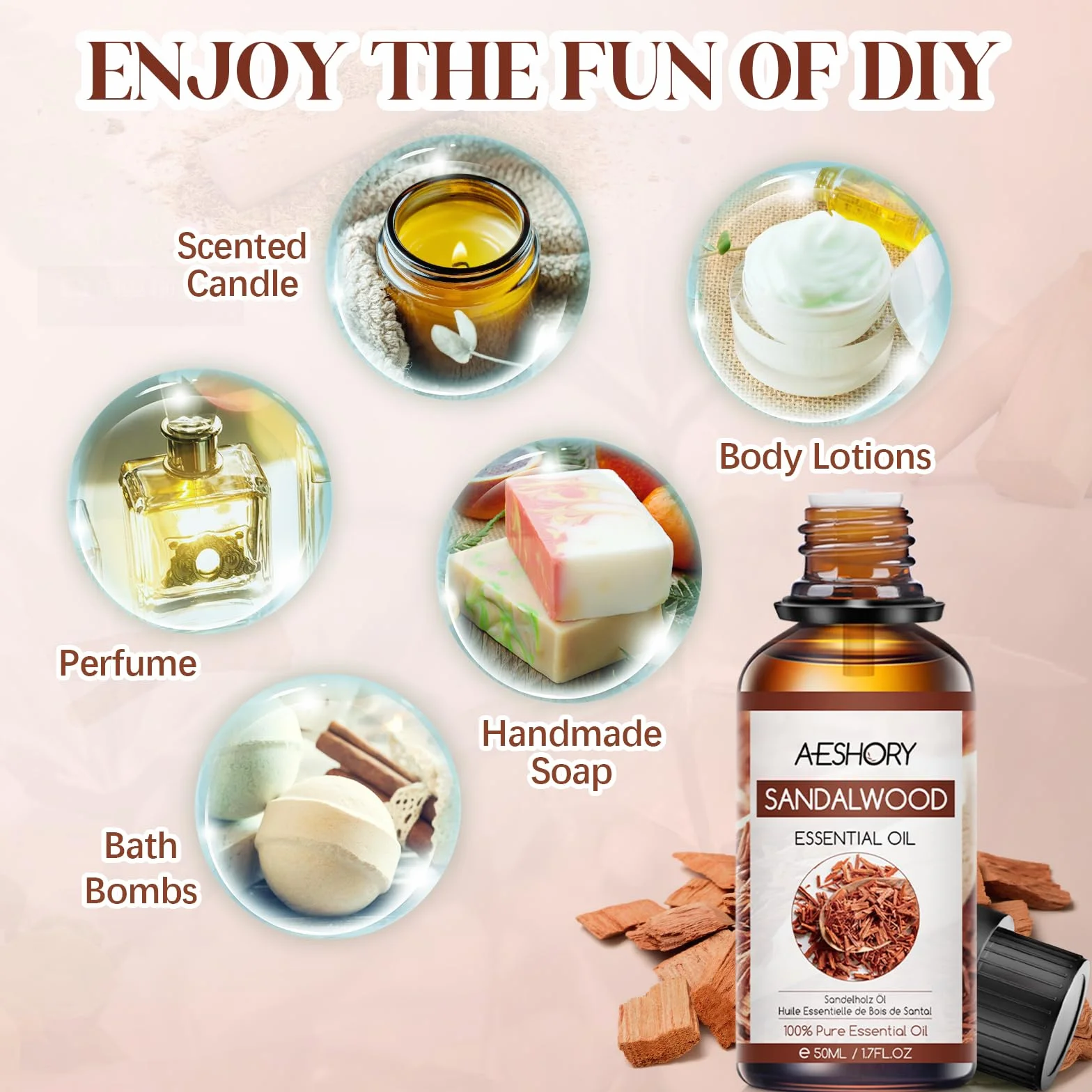 Olejek Eteryczny Z Drzewa Sandałowego 50 ml 100% Czysty Naturalny Do Dyfuzora Aromaterapii