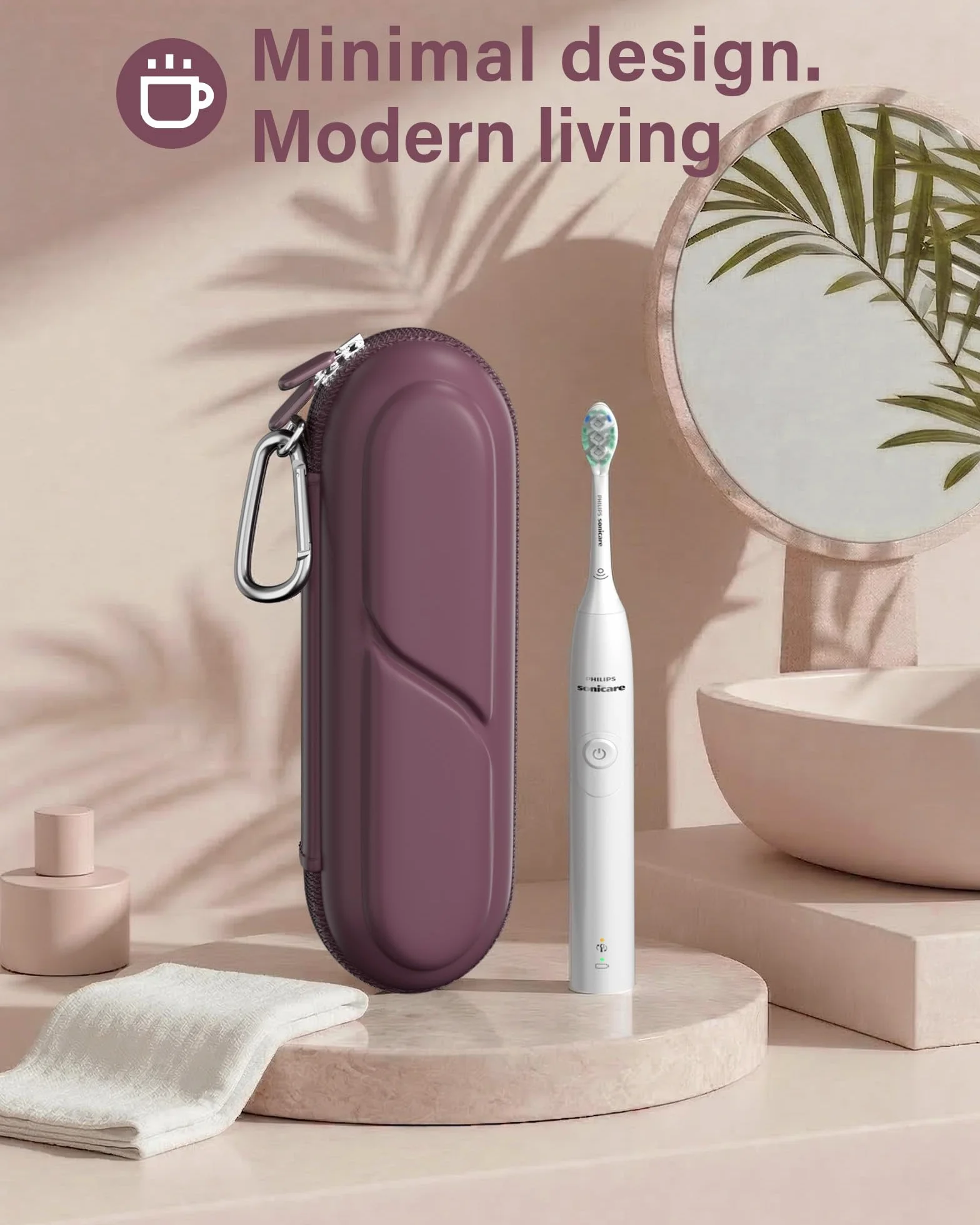 ProCase Etui na elektryczną szczoteczkę do zębów Oral-B Pro/Smartseries/iO Series/Phlips Sonicare, kompaktowy podróżny organizer ochronny na szczoteczki do zębów, pomieści akcesoria, śliwkowy
