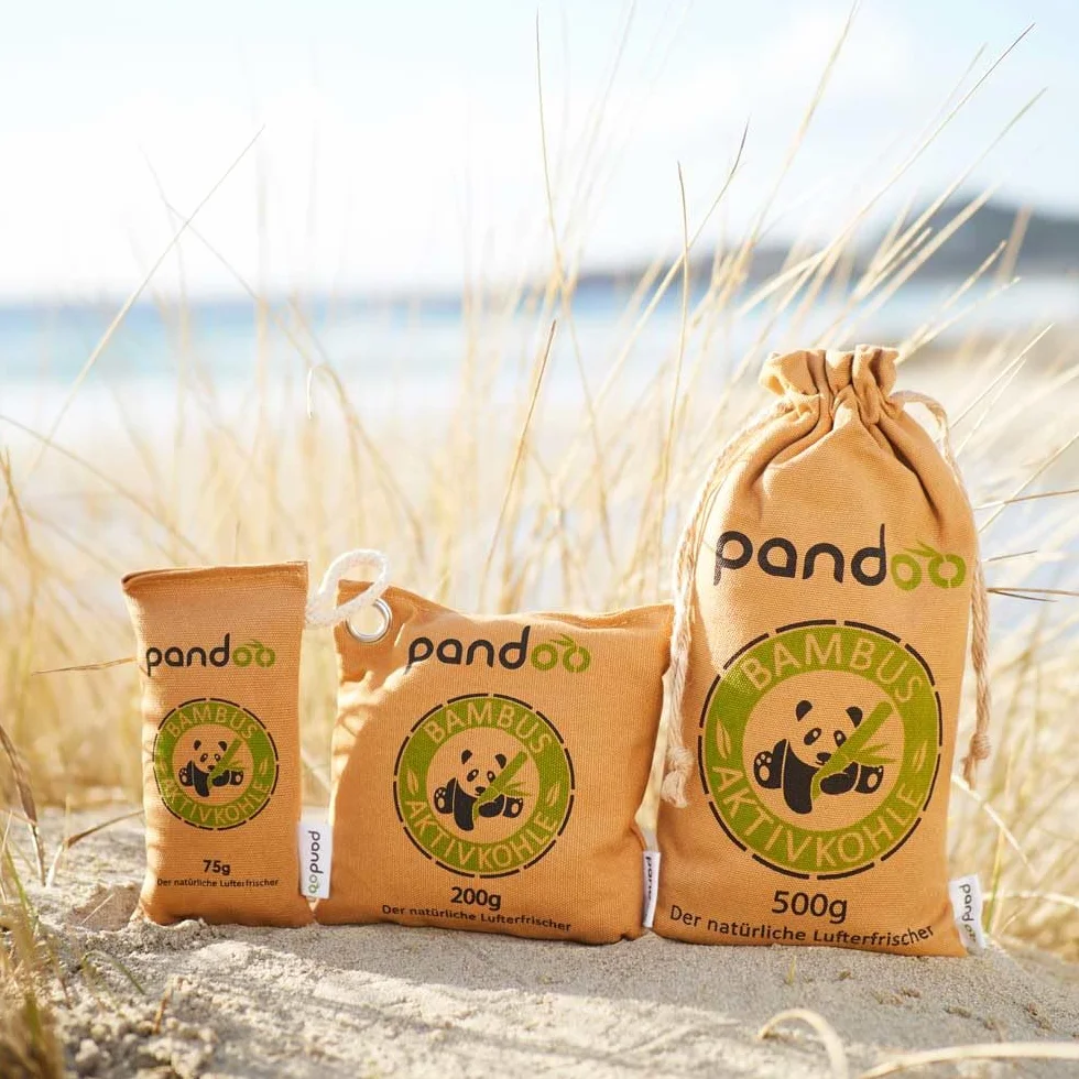 pandoo naturalny bambusowy odświeżacz powietrza z węglem aktywnym, oczyszczaczem powietrza i osuszaczem powietrza, oczyszczaczem powietrza w pomieszczeniu i odświeżaczem powietrza, pochłania zapachy i filtruje szkodliwe substancje i alergeny