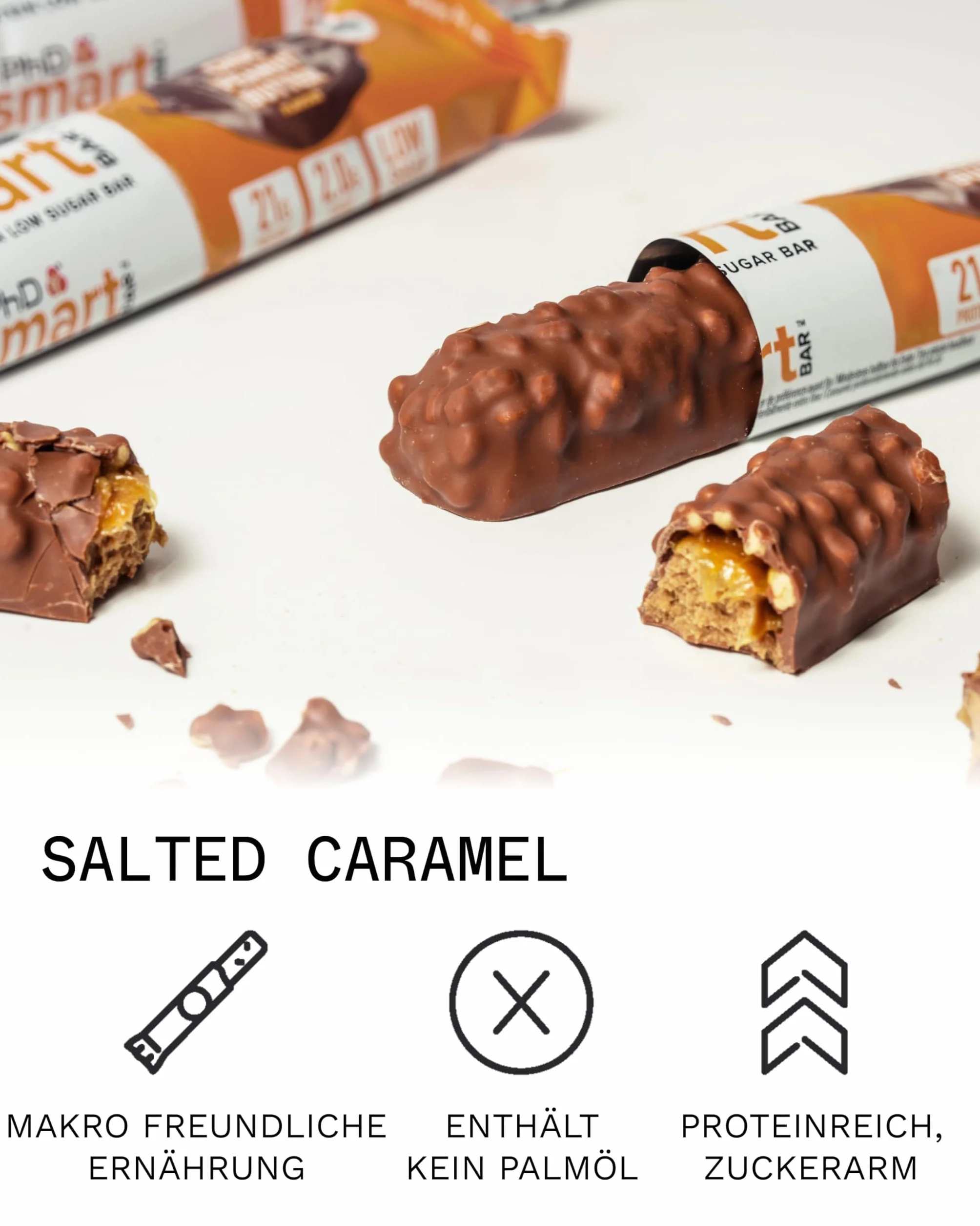 PhD Nutrition Smart Plant Bar baton proteinowy wegański 20g białka 64g 12 sztuk solony karmel