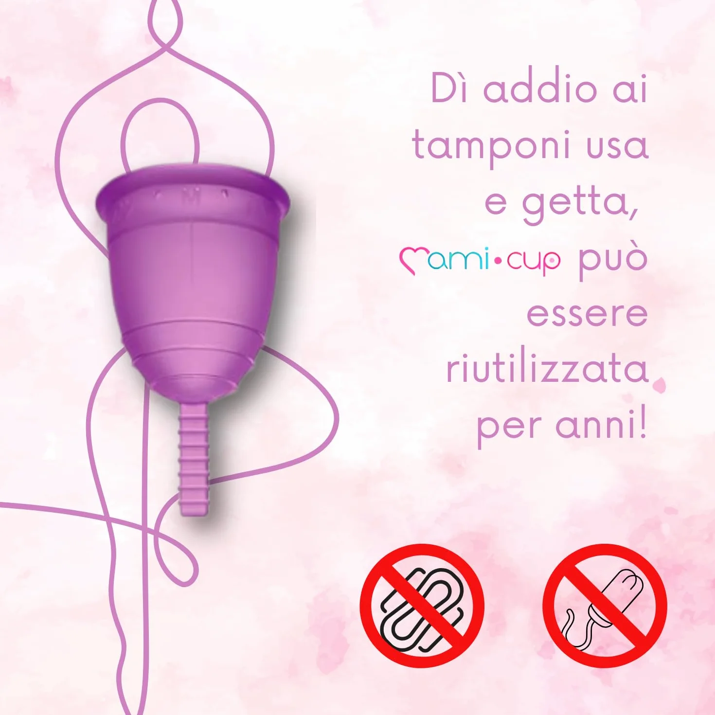 Mamicup® Kubek menstruacyjny (fioletowy, L) miękki, elastyczny, wielokrotnego użytku silikon klasy medycznej - najwygodniejszy kubek okresowy