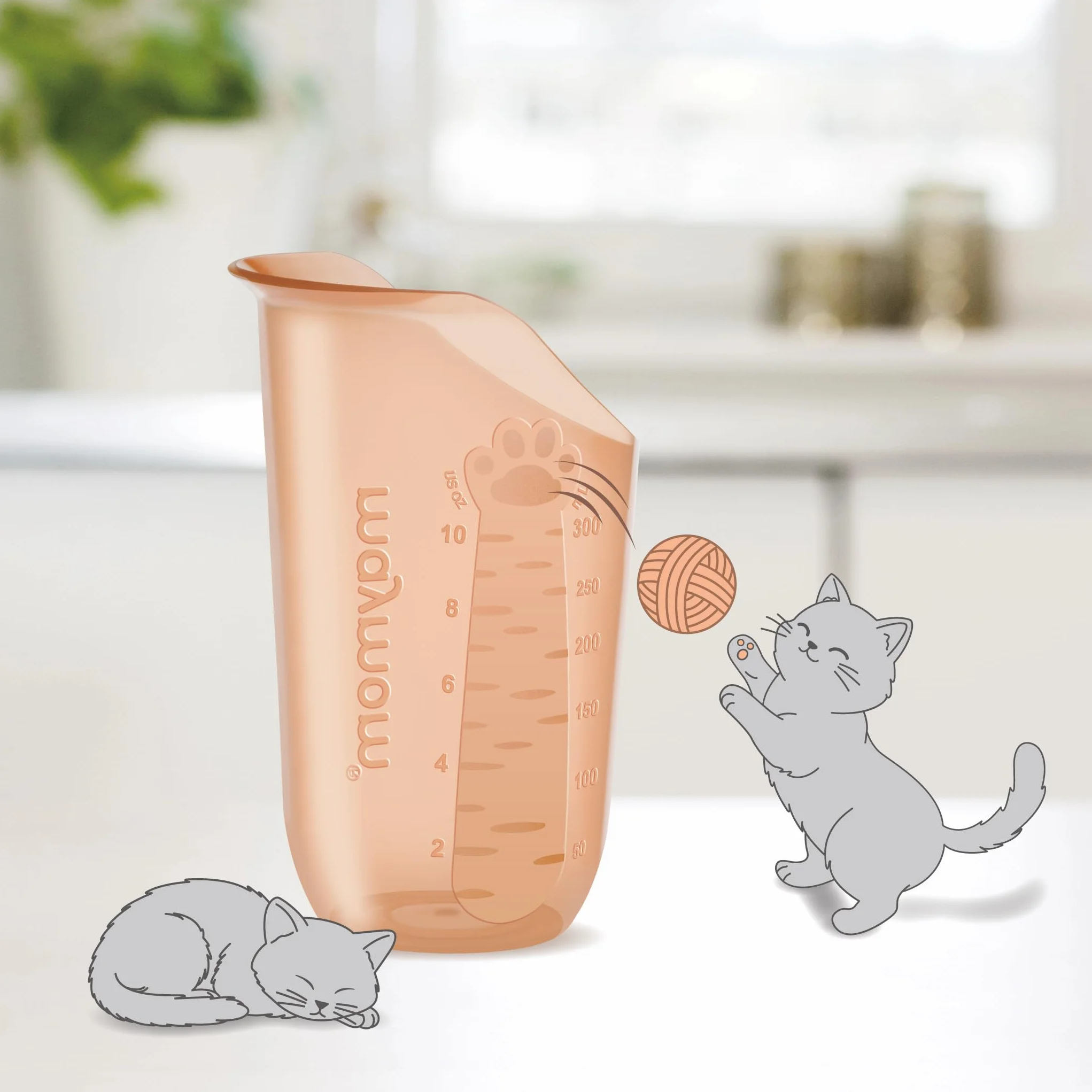 Maymom kubek Nosey 300 ml z wycięciem, ułatwia picie bez odchylania głowy, odpowiedni dla osób z dysfagią, seniorów i dzieci