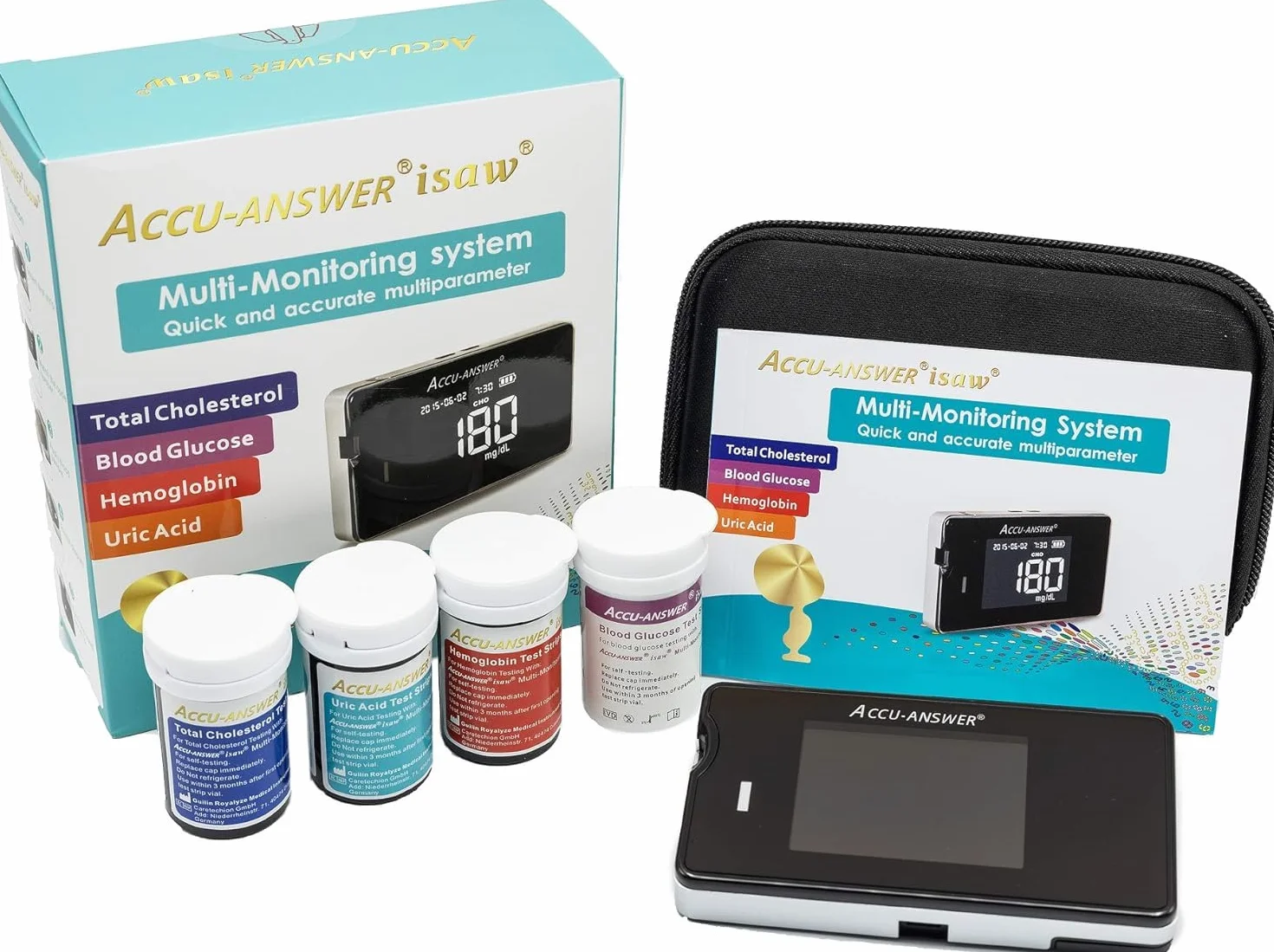 Akumulator Answer Isaw Multi Monitoring System do cholesterolu, poziom glukozy we krwi, hemoglobina, kwas moczowy