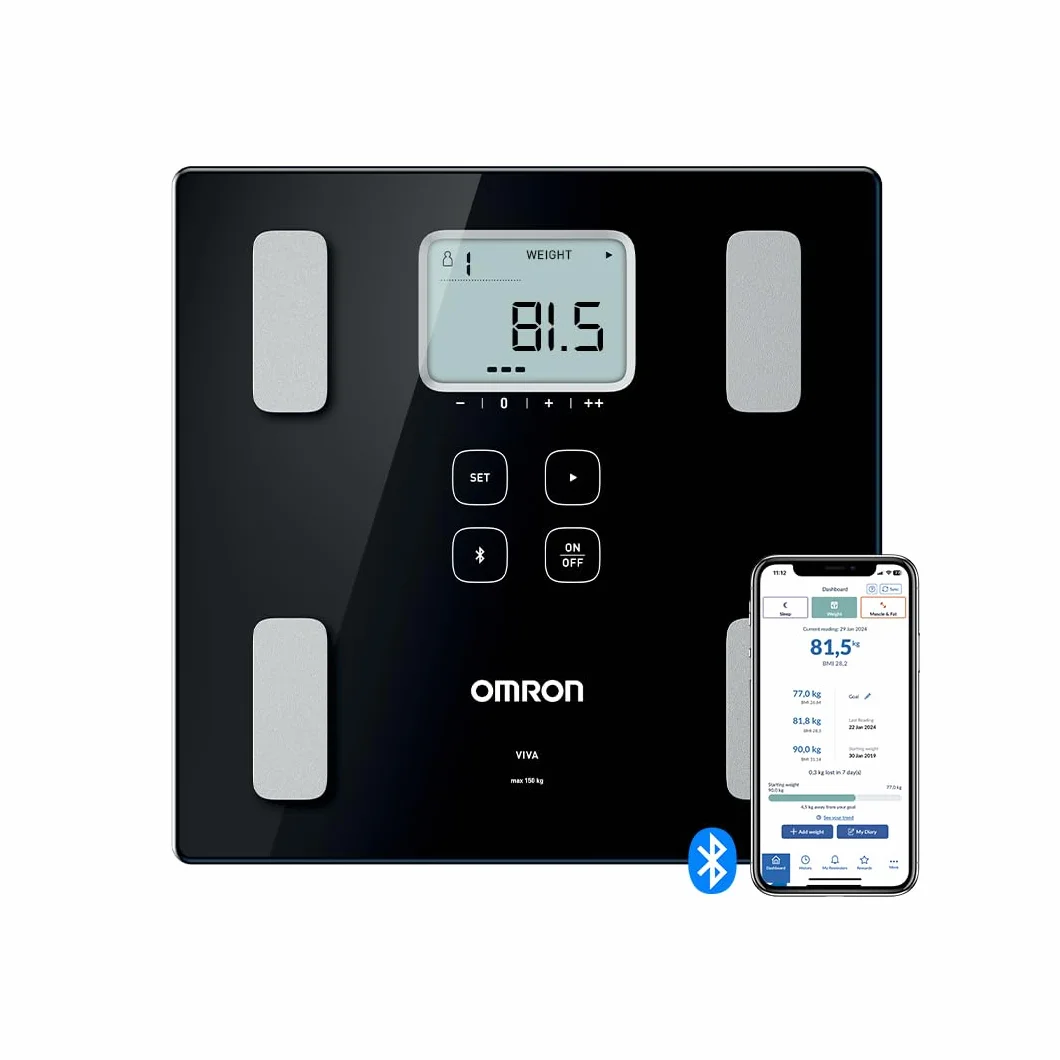 Waga OMRON VIVA Bluetooth Smart monitor składu ciała z pomiarem tkanki tłuszczowej, masy mięśni szkieletowych i BMI
