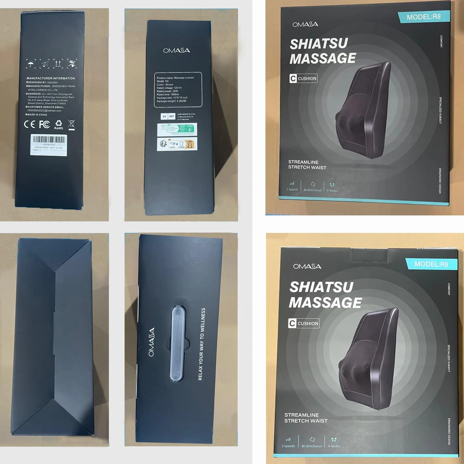 Masażer karku Shiatsu z ogrzewaniem 3D do pleców, łagodzi ból mięśni