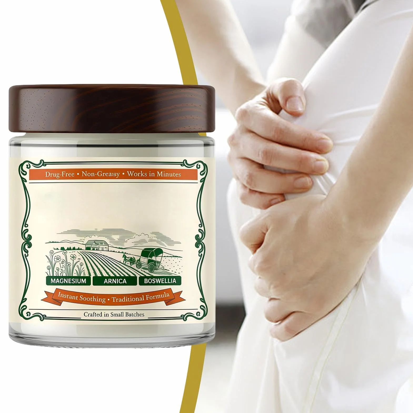 Balsam na kolana 100g - Kojący krem na stawy aktywnie wspierający | Mieszanka ekstraktów ziołowych o szybko wchłaniającej się konsystencji, pielęgnacja mięśni, ćwiczenia, treningi codziennego użytku