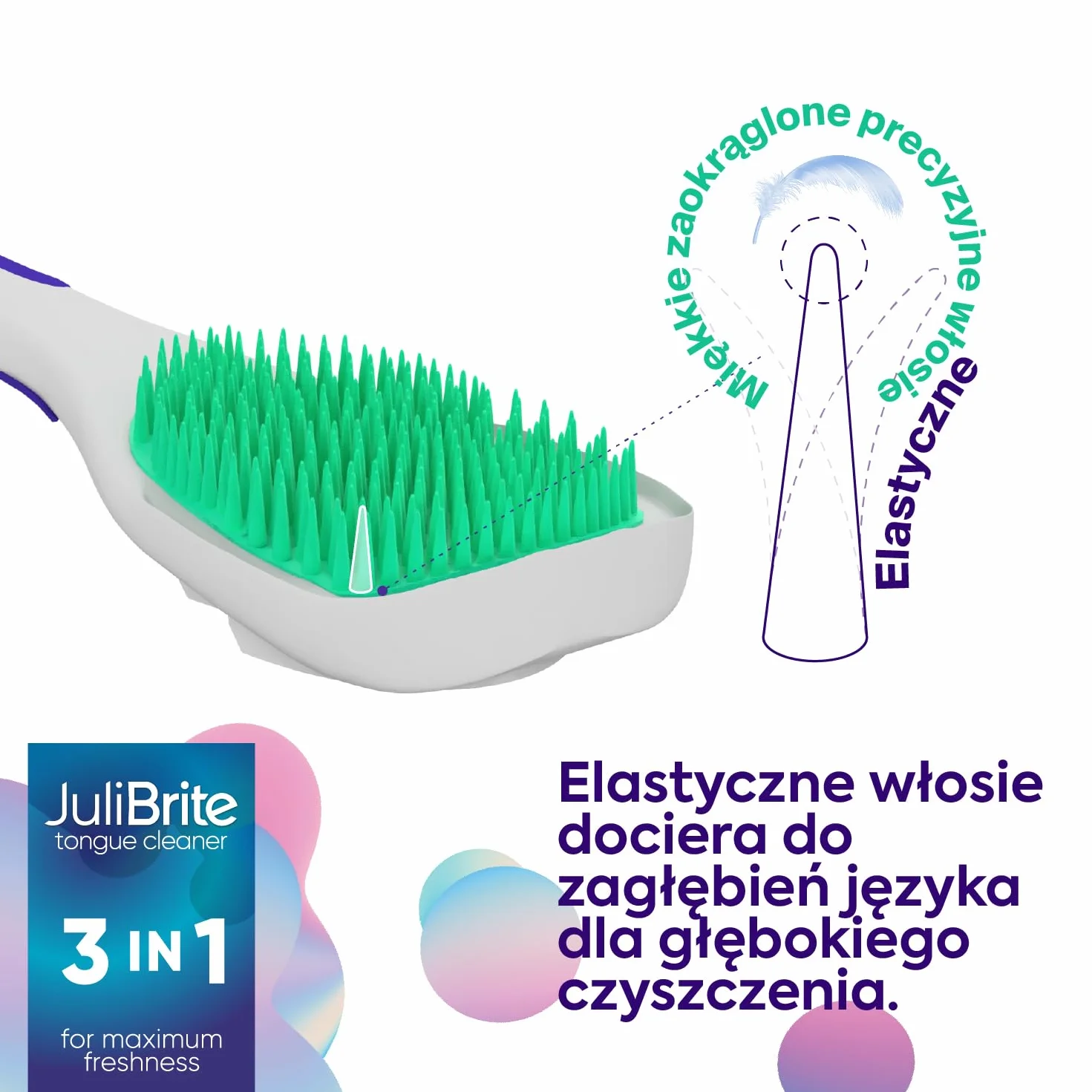 Żel do czyszczenia języka 50 ml + szczoteczka zestaw na nieświeży oddech