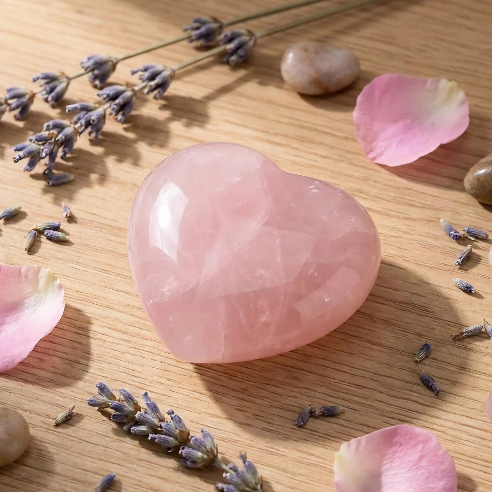 Vauki 2 sztuki kryształowych serc, 40 mm polerowany różowy kryształ i ametystowe kamienie szlachetne, prawdziwe naturalne kryształy premium, kamienie dekoracyjne w kształcie serca, bez otworu, z