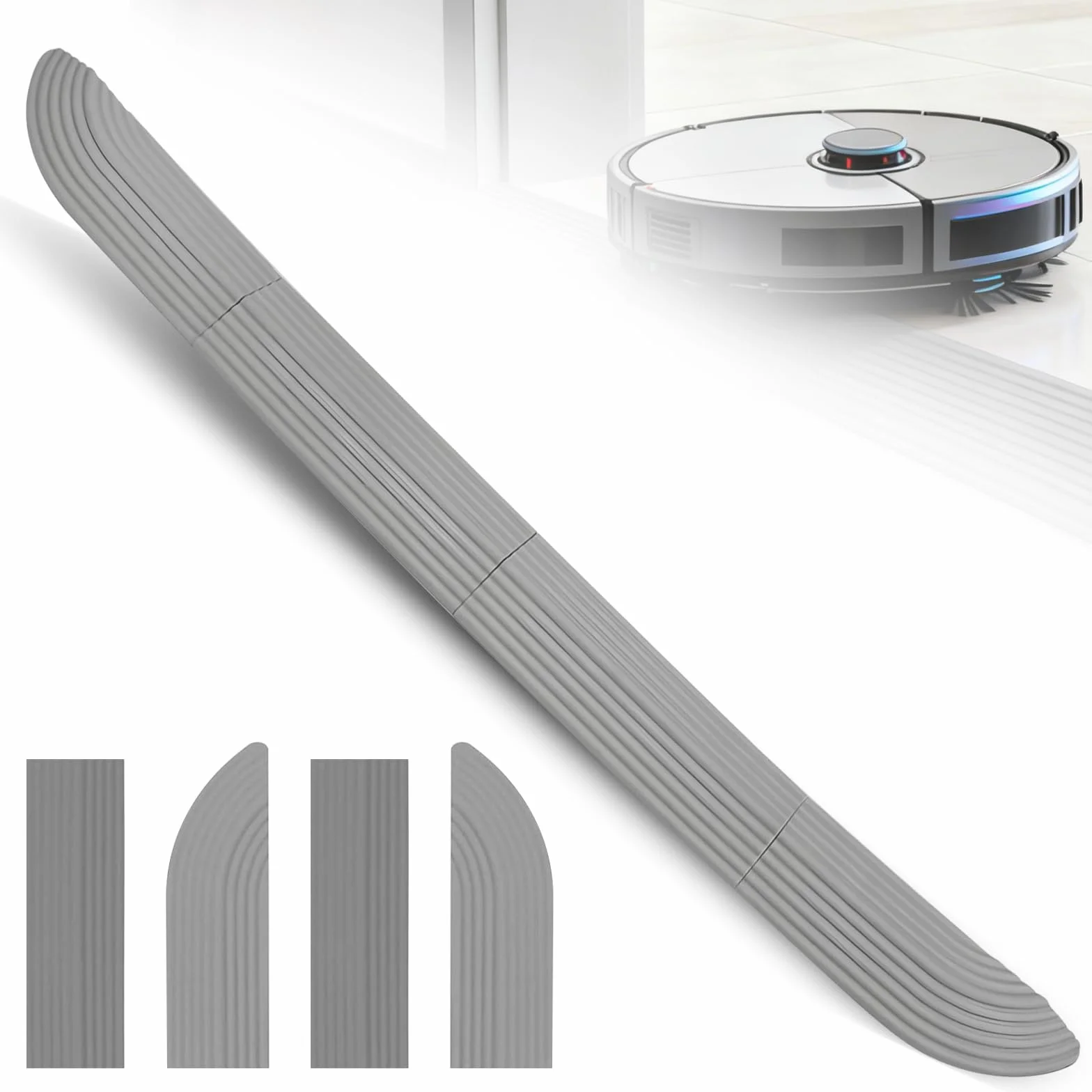 Rampa progowa antypoślizgowa 1,5 cm 68,8 cm do robota odkurzającego i wózków inwalidzkich szara
