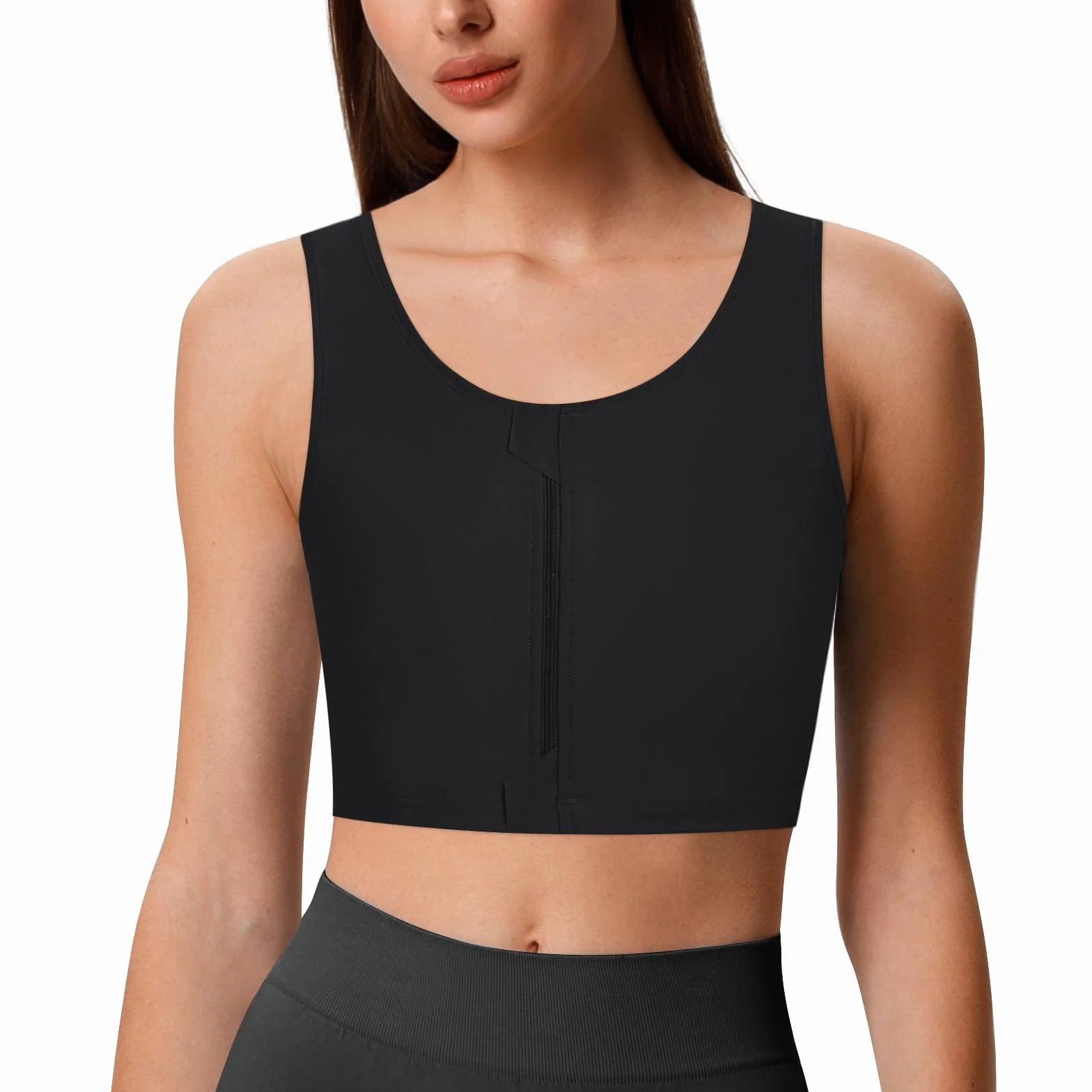 Transgender Binder FTM Zip Up oddychająca opaska na klatkę piersiową