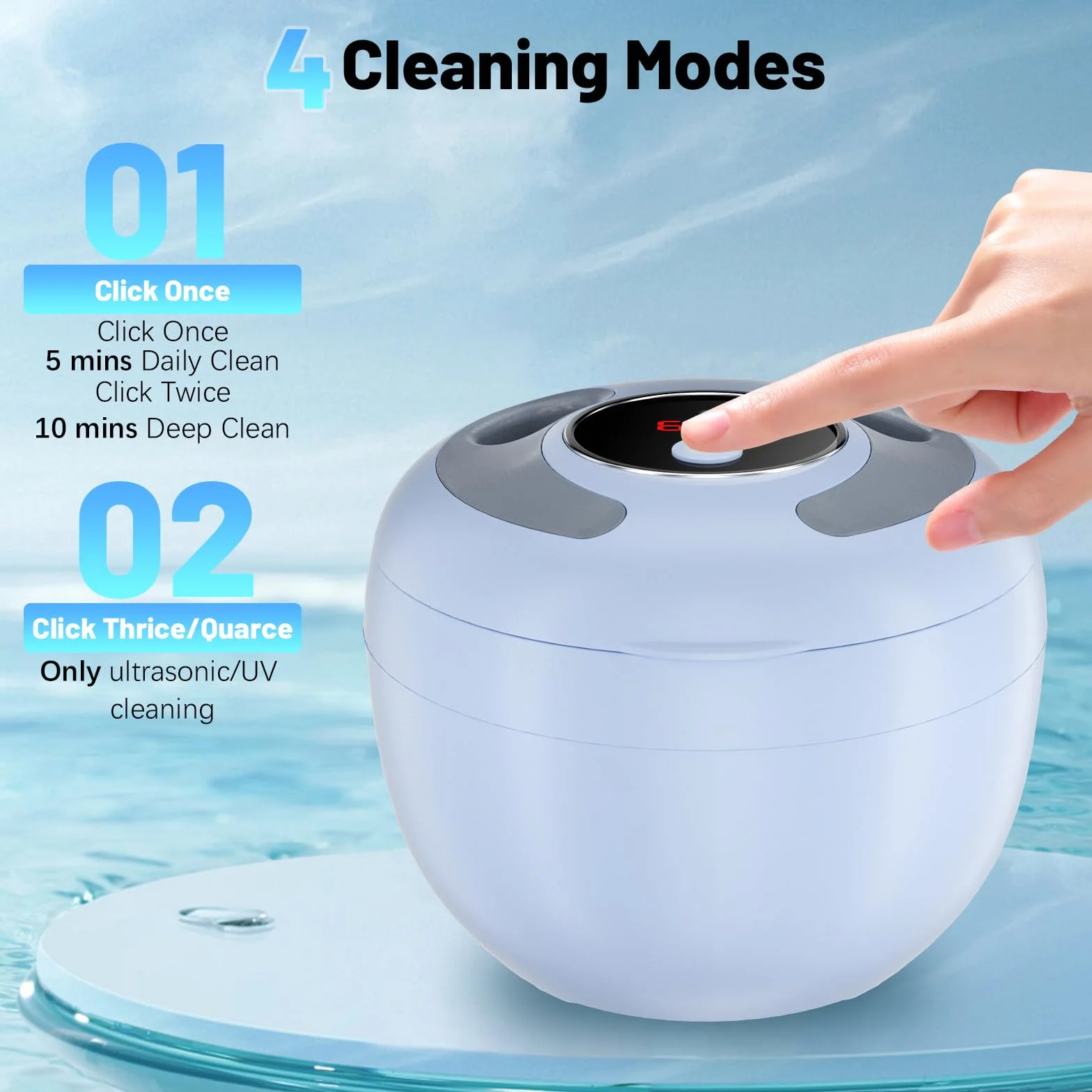 Ultrasoniczne urządzenie do czyszczenia Retainer Cleaner, TechKen 45kHz dentystyczna maszyna czyszcząca z lampą UV, przenośny oczyszczacz ultradźwiękowy do protez, alignerów, ochraniacz szczęki