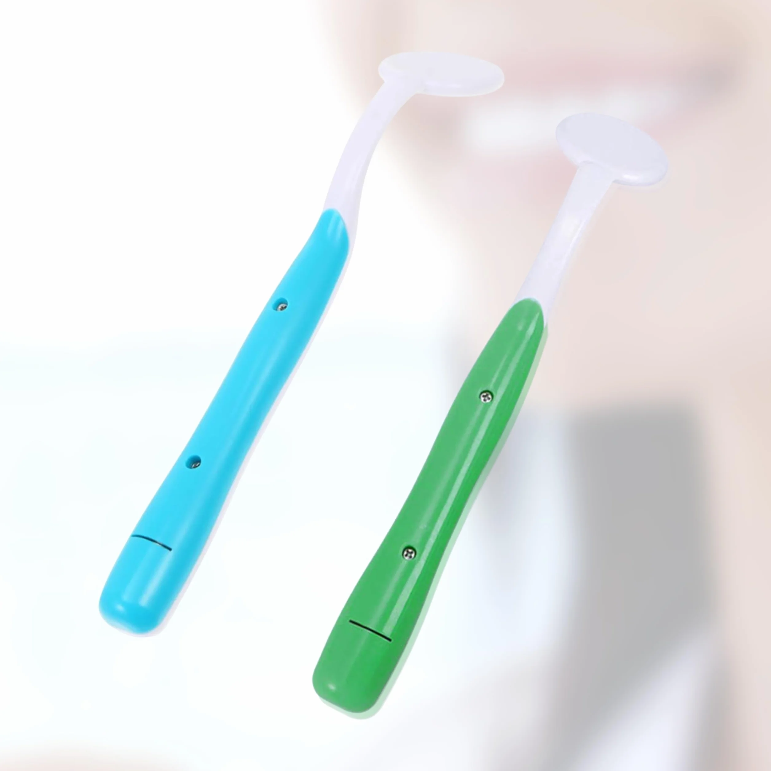 ARSUK Lusterko dentystyczne ze światłem przeciwmgielnym, lusterko dentystyczne LED do kontroli zębów, pielęgnacja jamy ustnej, 5,90 cala (15 cm) niebiesko-zielone opakowanie 2 szt.