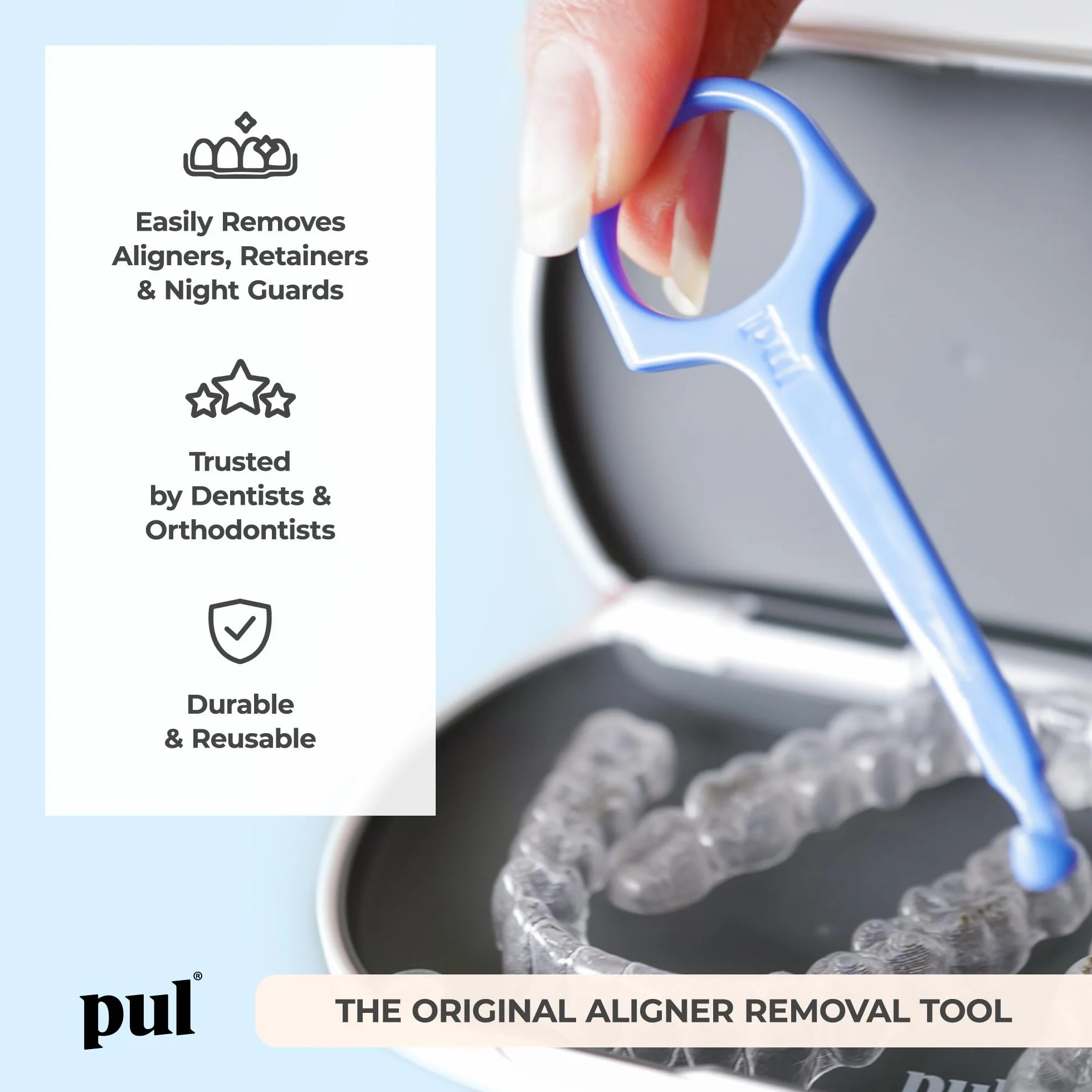 Clear Aligner narzędzie do usuwania invisalign by PULTOOL - narzędzie do usuwania bezpośredniego uśmiechu - niewidoczny przyrząd do usuwania wyrównywców - narzędzie do usuwania wyrównywców - narzędzie do usuwania ustalania - 3 opakowania