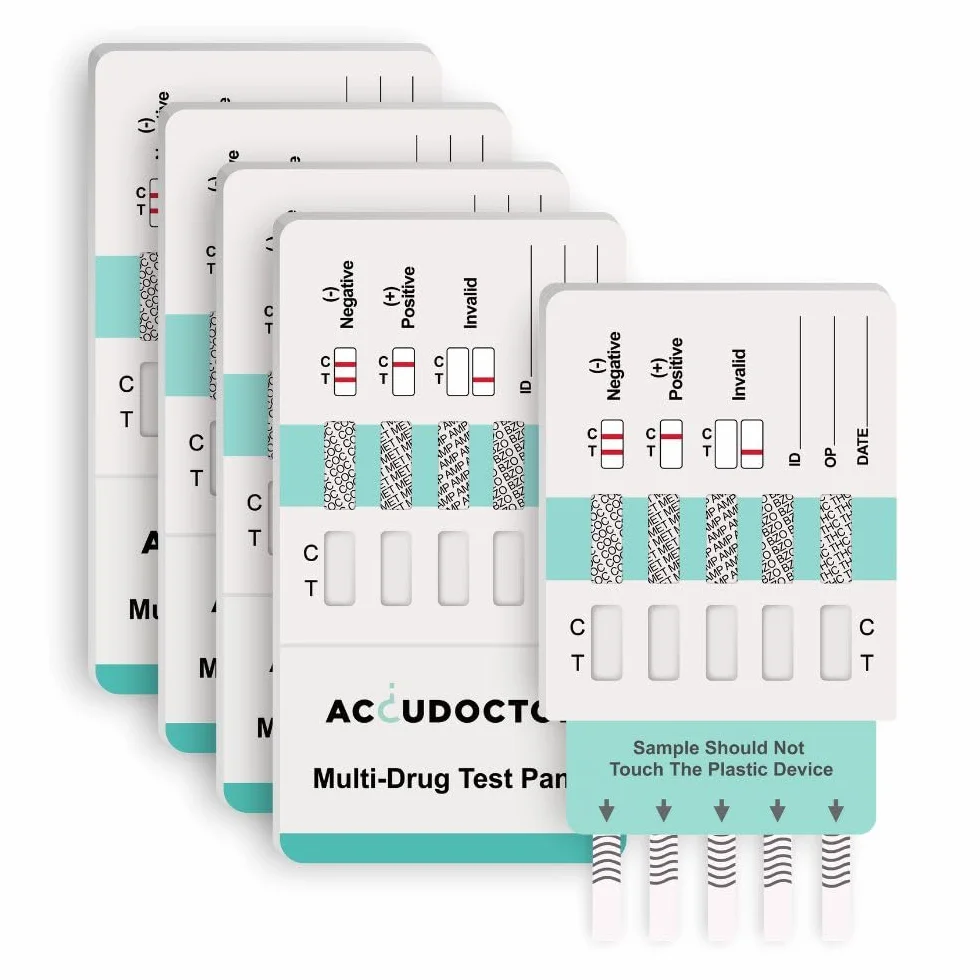 5 Accudoctor Multi Drug Test 10 narkotyków w moczu THC Konopie indyjskie Marihuana Kokaina MET MDMA Amfetamina jeden szybki pasek testowy do moczu krok wielolekowy szybki zestaw do testowania
