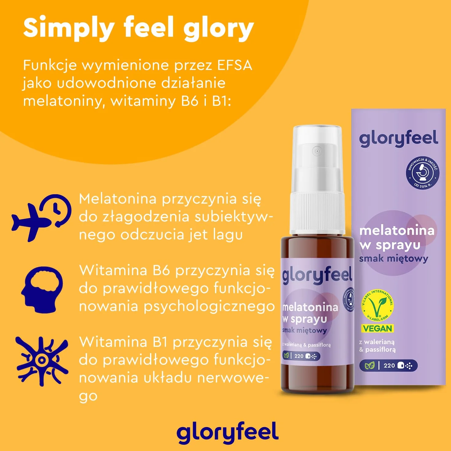 Melatonina w sprayu - z walerianą, lawendą + ekstraktem z melisy, wit. B6 i B1-1 mg melatoniny, 220 rozpyleń - w 100% wegańskie, testowane laboratoryjnie i wyprodukowane w Niemczech bez dodatków