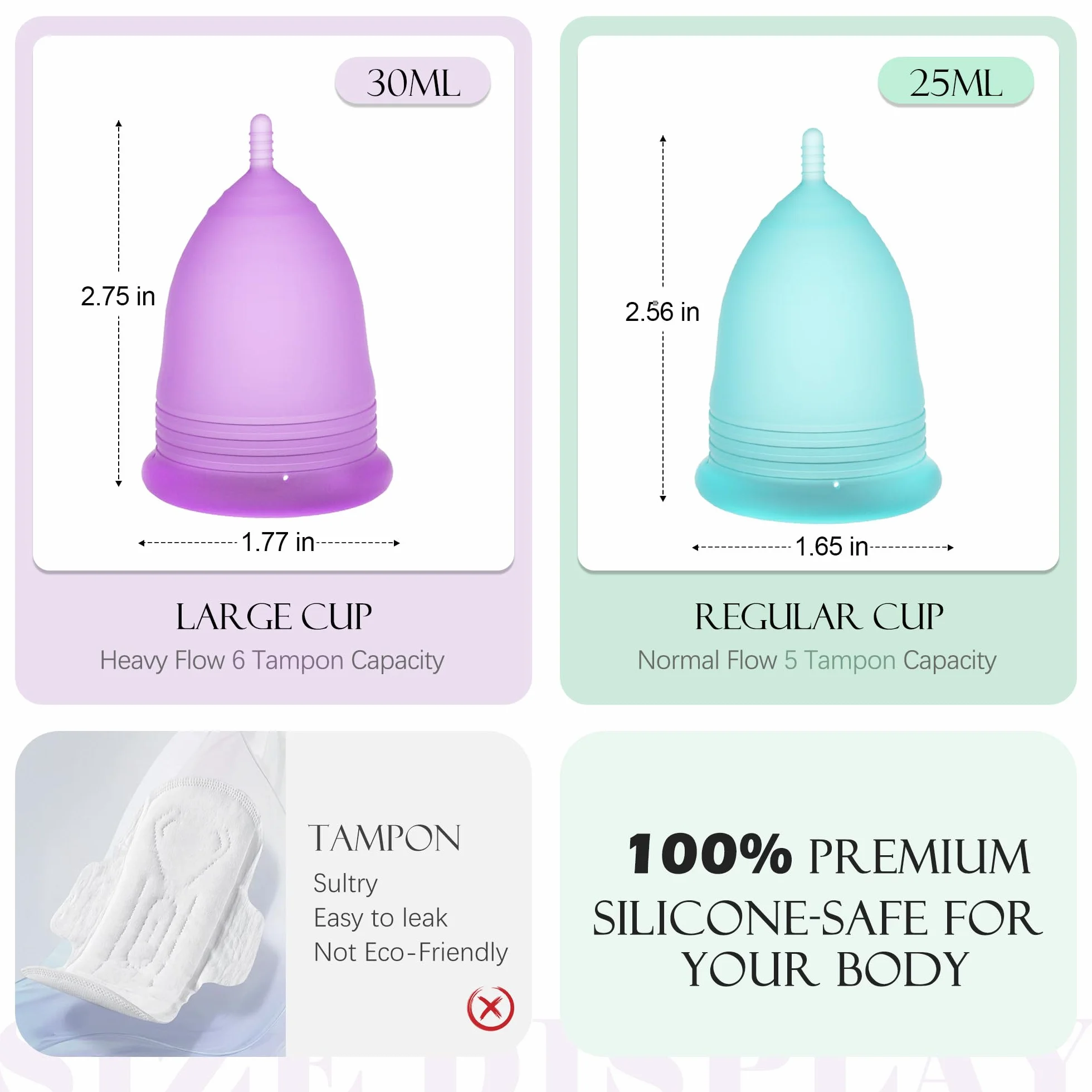 Sterylizator do gotowania na parze z 2 kubkami wielokrotnego użytku, zestaw do czyszczenia kubków menstruacyjnych, automatyczne wyłączanie, sterylizacja parą w wysokiej temperaturze, higiena kobieca