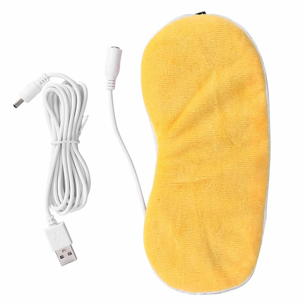 Elektryczna Podgrzewana Maska ​​na Oczy Przez USB, Lawendowa Maska ​​na Oczy Parowa, Przenośny Masażer do Oczu do łagodzenia Zapalenia Powiek, Suchości, Stresu, Opuchniętych(żółty)