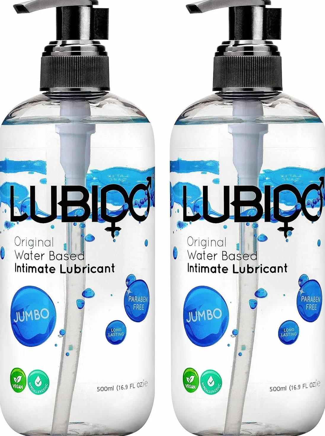 Oryginalny żel intymny na bazie wody bez parabenów od Lubido – Mega 500ml (Zestaw 2)