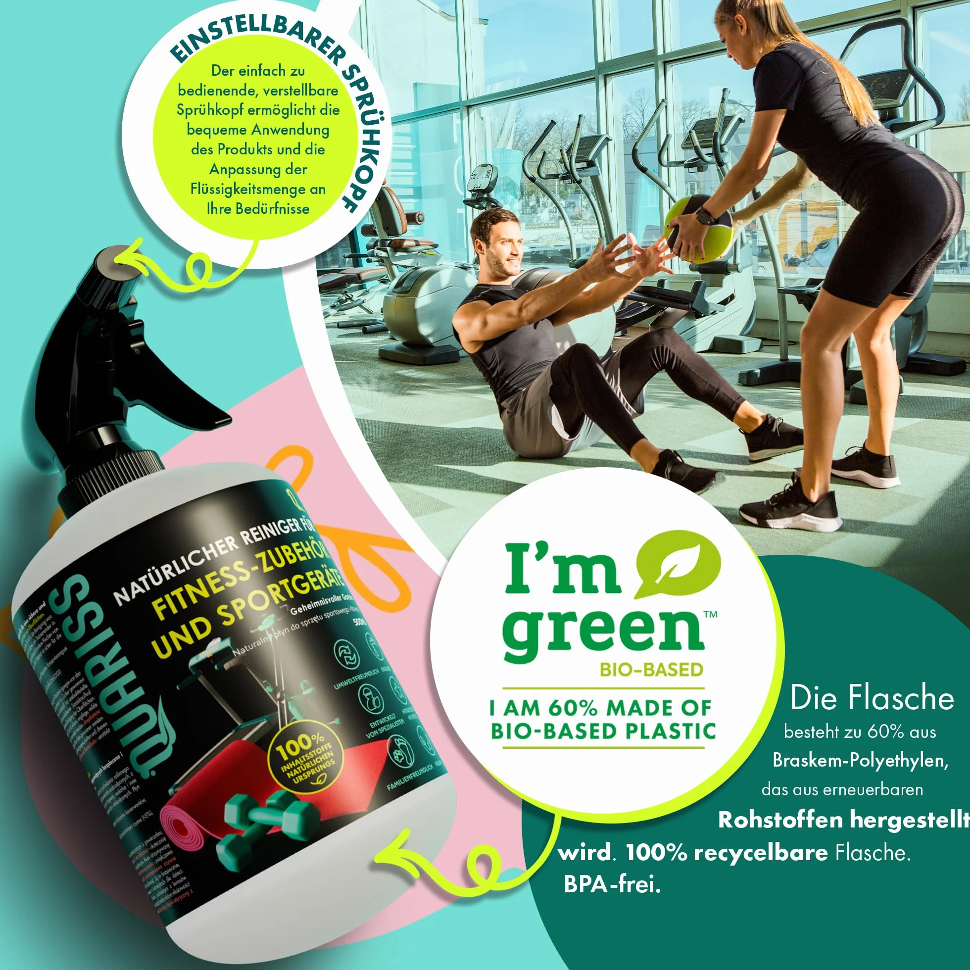 Naturalny środek czyszczący do akcesoriów fitness 0,5 l