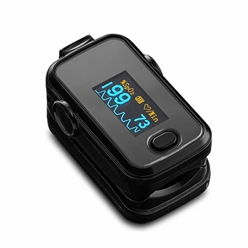 Pulsoksymetr na palec SPO2 tętno pulsoksymetr z OLED - czarny kolorowy monitor