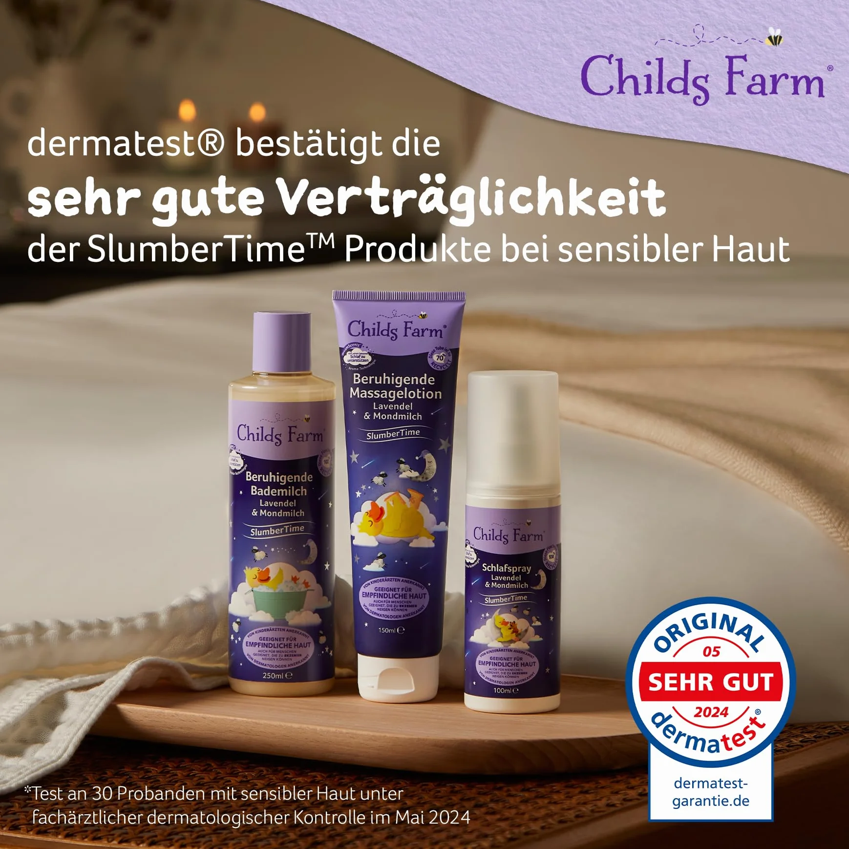 Childs Farm SlumberTime spray do spania, lawenda i mleczko księżycowe, 100 ml, wspomagający sen, relaksujący i uspokajający dla dzieci od 6 miesiąca życia i starszych.