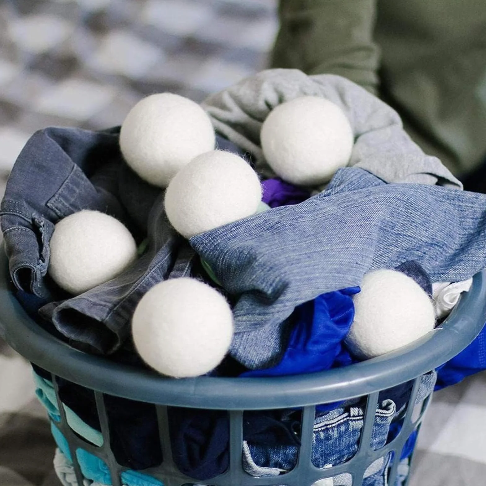 Wool Dryer Ball Set of 6, Fabric Softener Alternative, 6cm Diameter, Quick-Drying Aid for Laundry