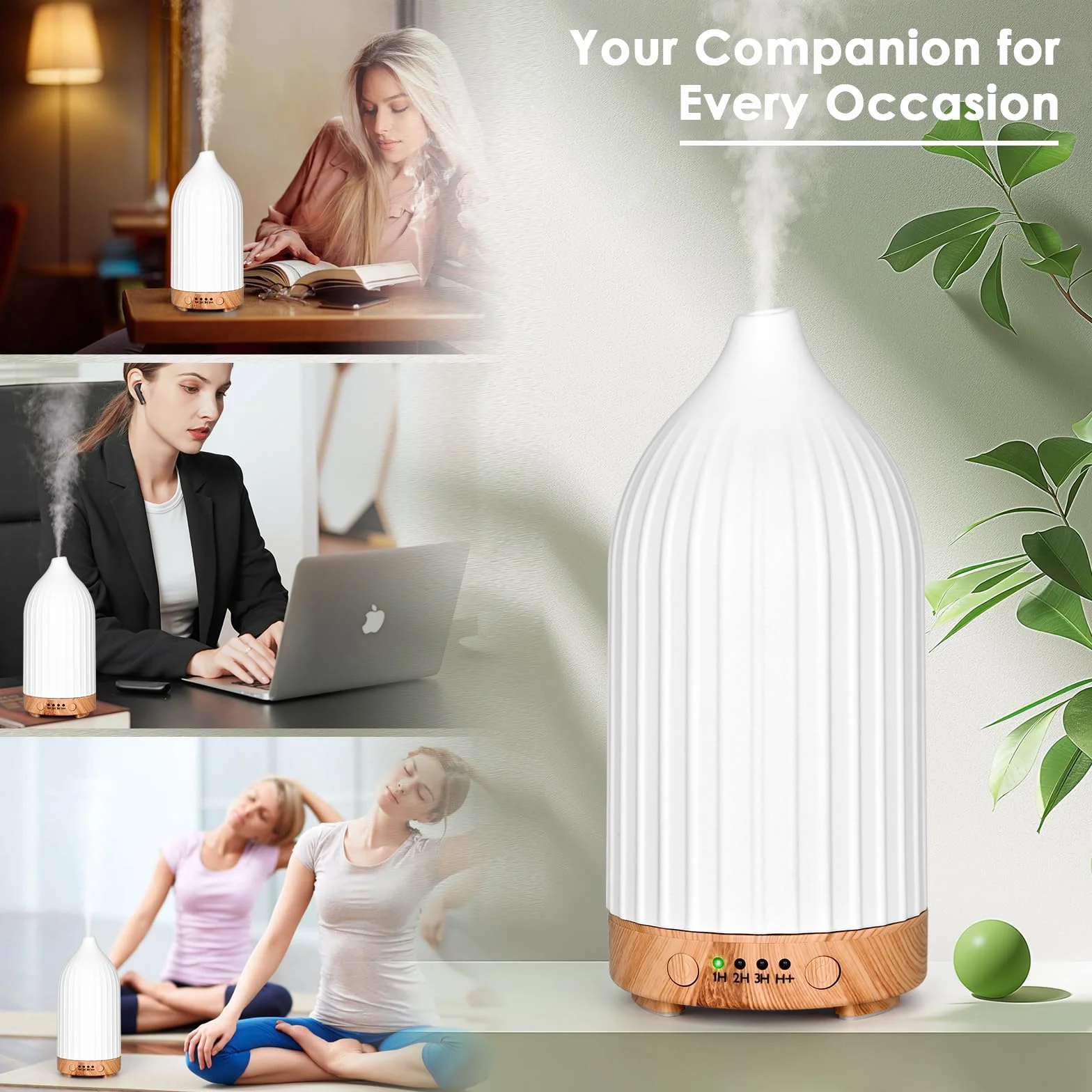 Dyfuzor Zapachowy Ceramiczny 250 ml z timerem – Ultradźwiękowy nawilżacz powietrza do aromaterapii z automatycznym wyłączaniem, cichy, do domu i biura