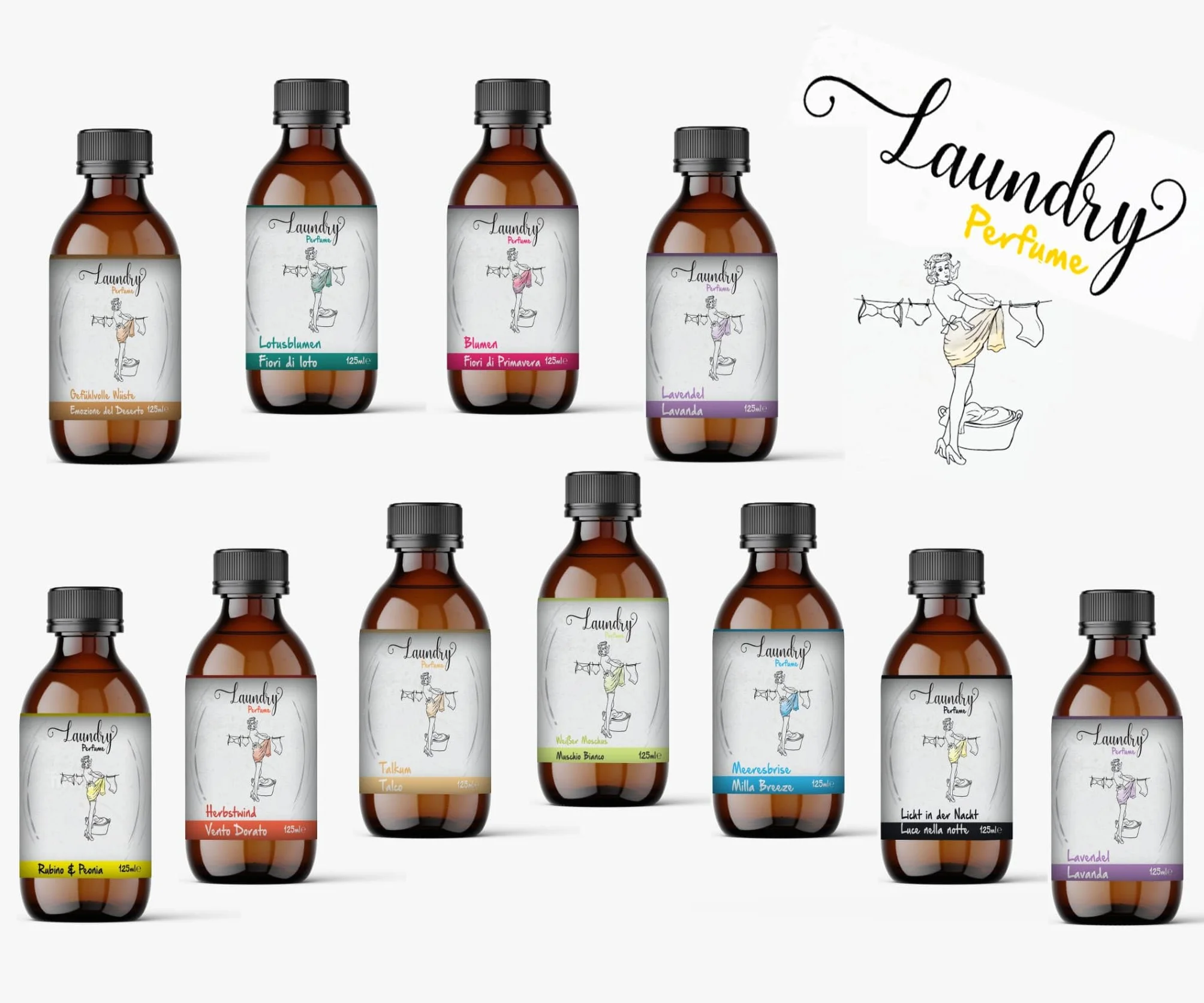 Laundry - Perfumy do pralki, zapach do prania, perfumy do prania (125 ml, lawendowy)