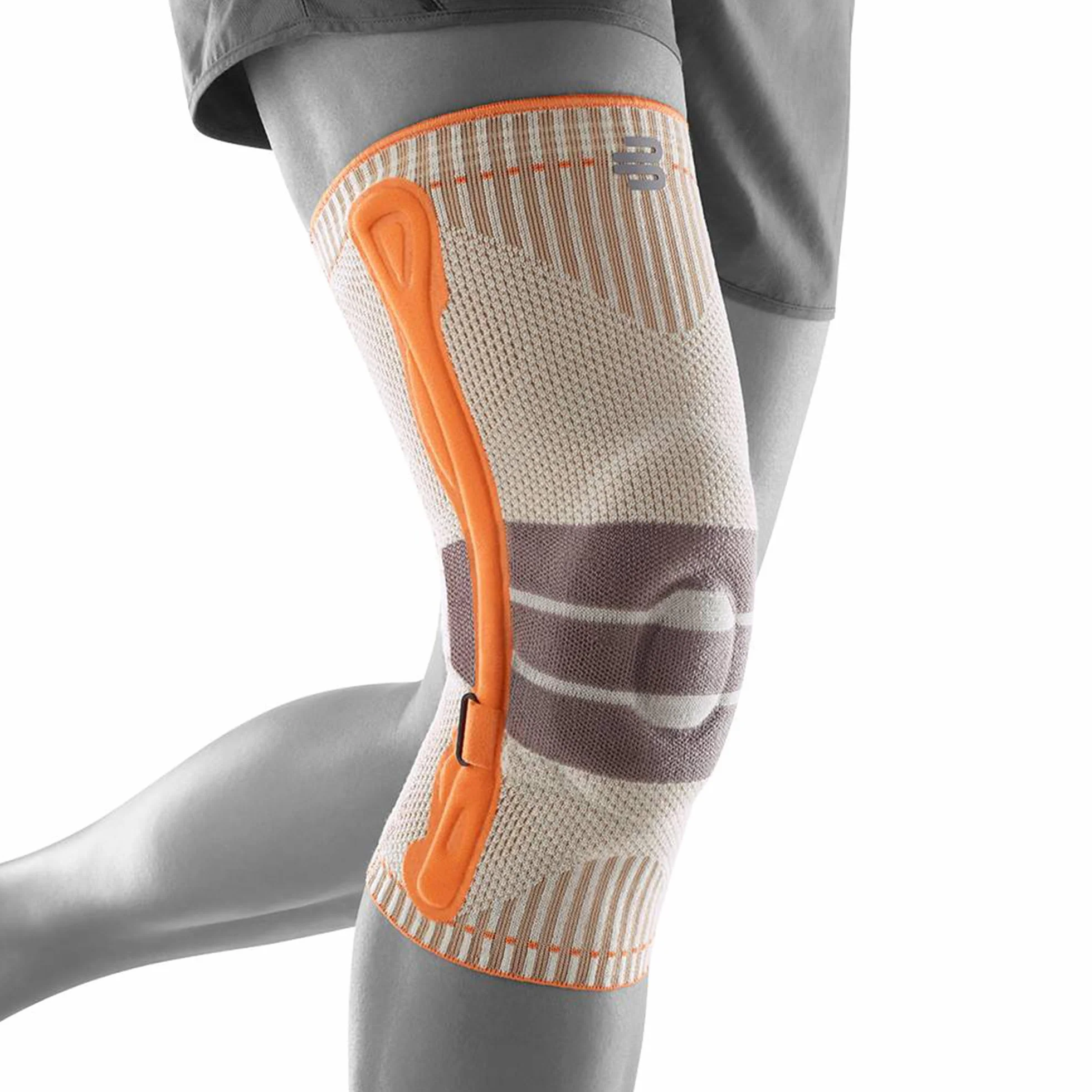 BAUERFEIND Bandaż na kolano do wędrówek "Outdoor Knee Support", 1 bandaż trekkingowy, uniseks, do noszenia z prawej i lewej strony, indywidualnie regulowany pasek, wełna z merynosów