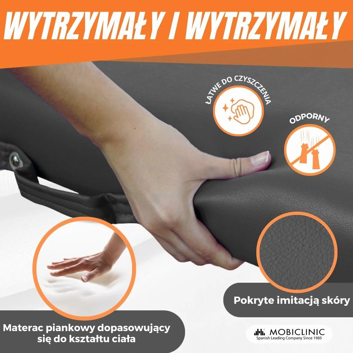Mobiclinic® Łóżko do Masażu Składane 186x60 cm Czarny Drewno Przenośne