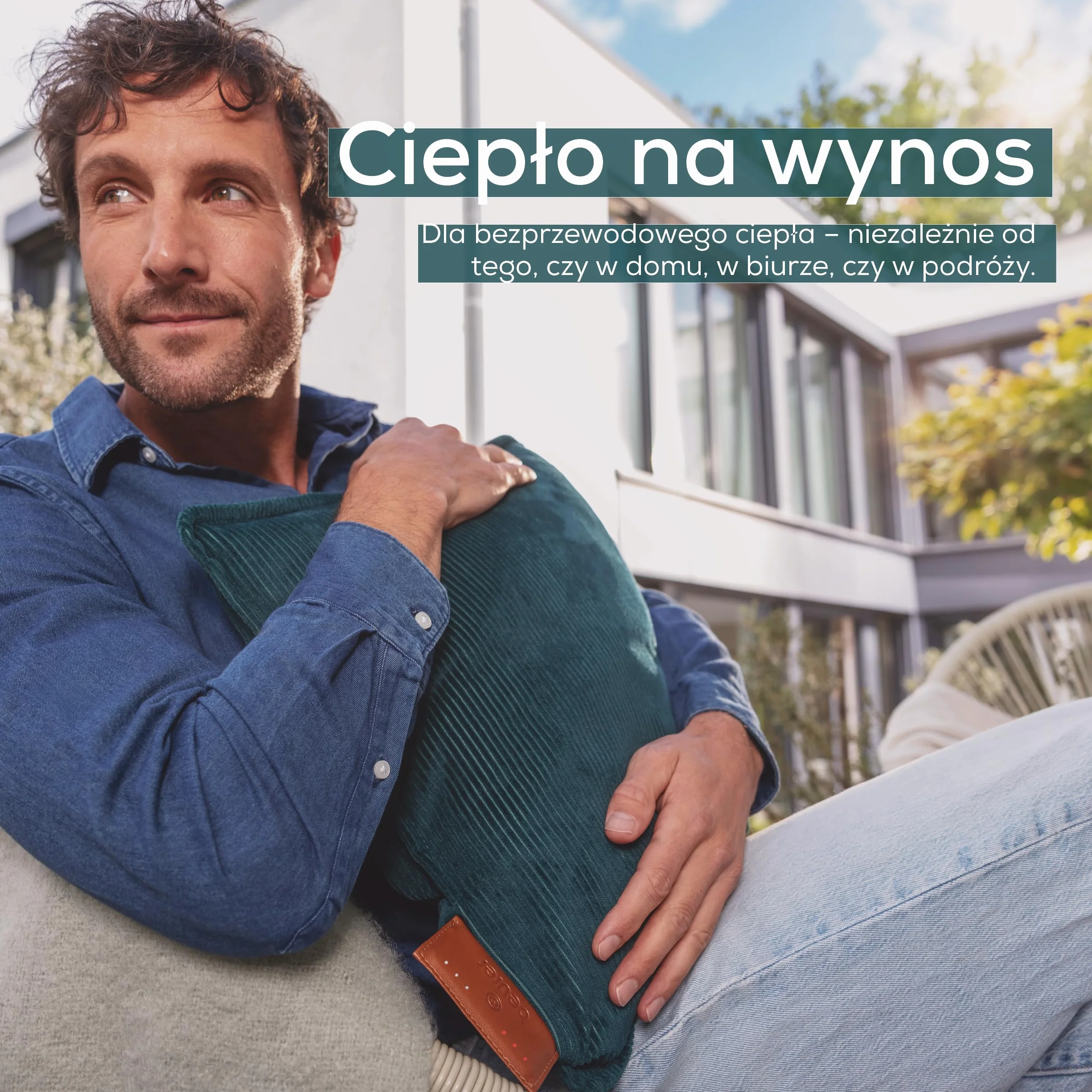 Beurer Heaty Poduszka elektryczna, bezprzewodowa poduszka elektryczna, z automatycznym wyłączaniem i 3 ustawieniami temperatury, z szybkim nagrzewaniem, ciemnozielona