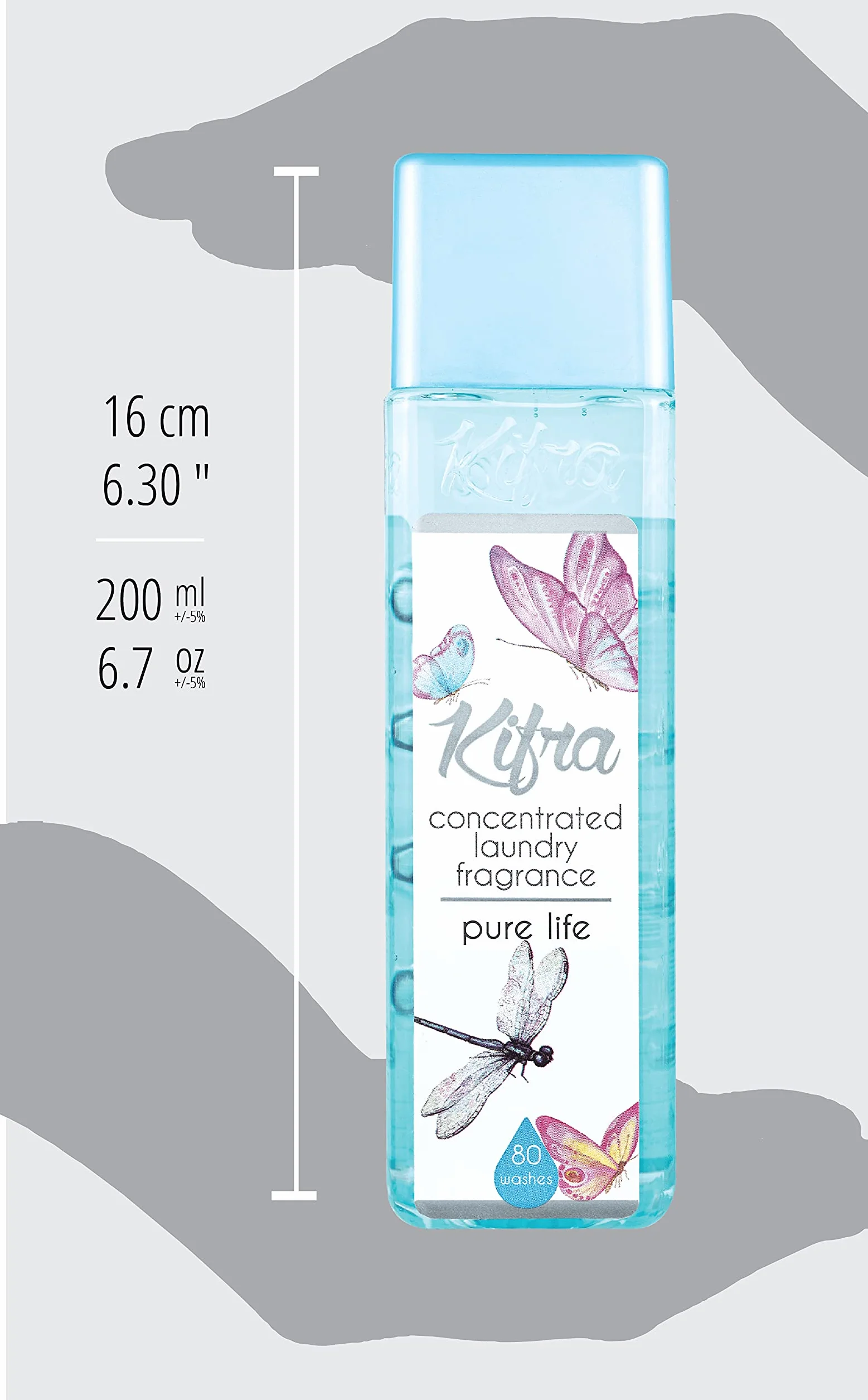 Kifra Pure Life skoncentrowane perfumy do prania, płyn, 200 ml, 80 cykli prania, długotrwały zapach do prania