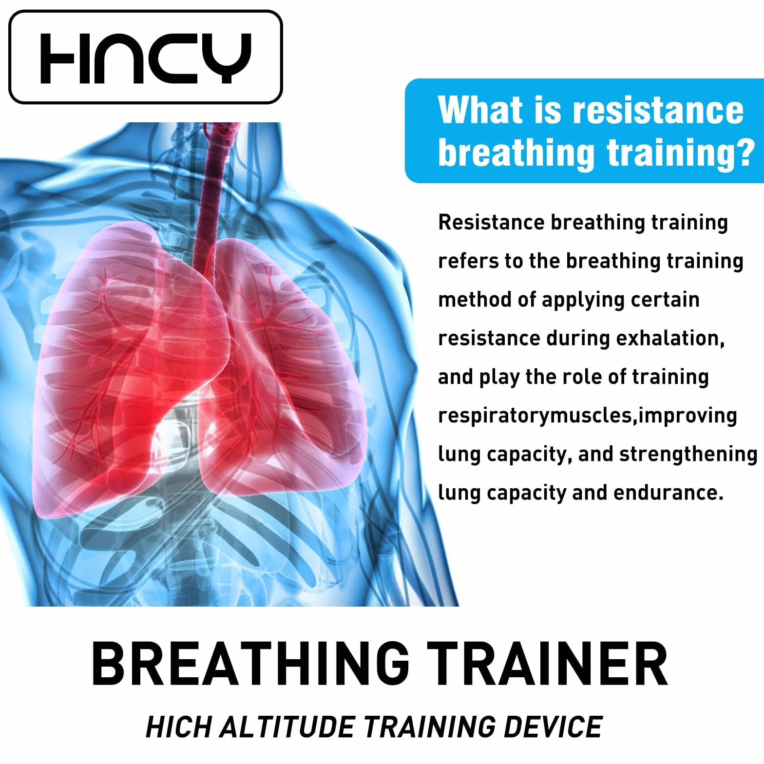 Trener Lung, odpowiedni do ćwiczeń oksydacyjnych, trener oddechu, redukcja ruchu z regulowanymi oporami dla poprawy Flexer Lung, Cardio i Lignosus Oddychanie, Czarny