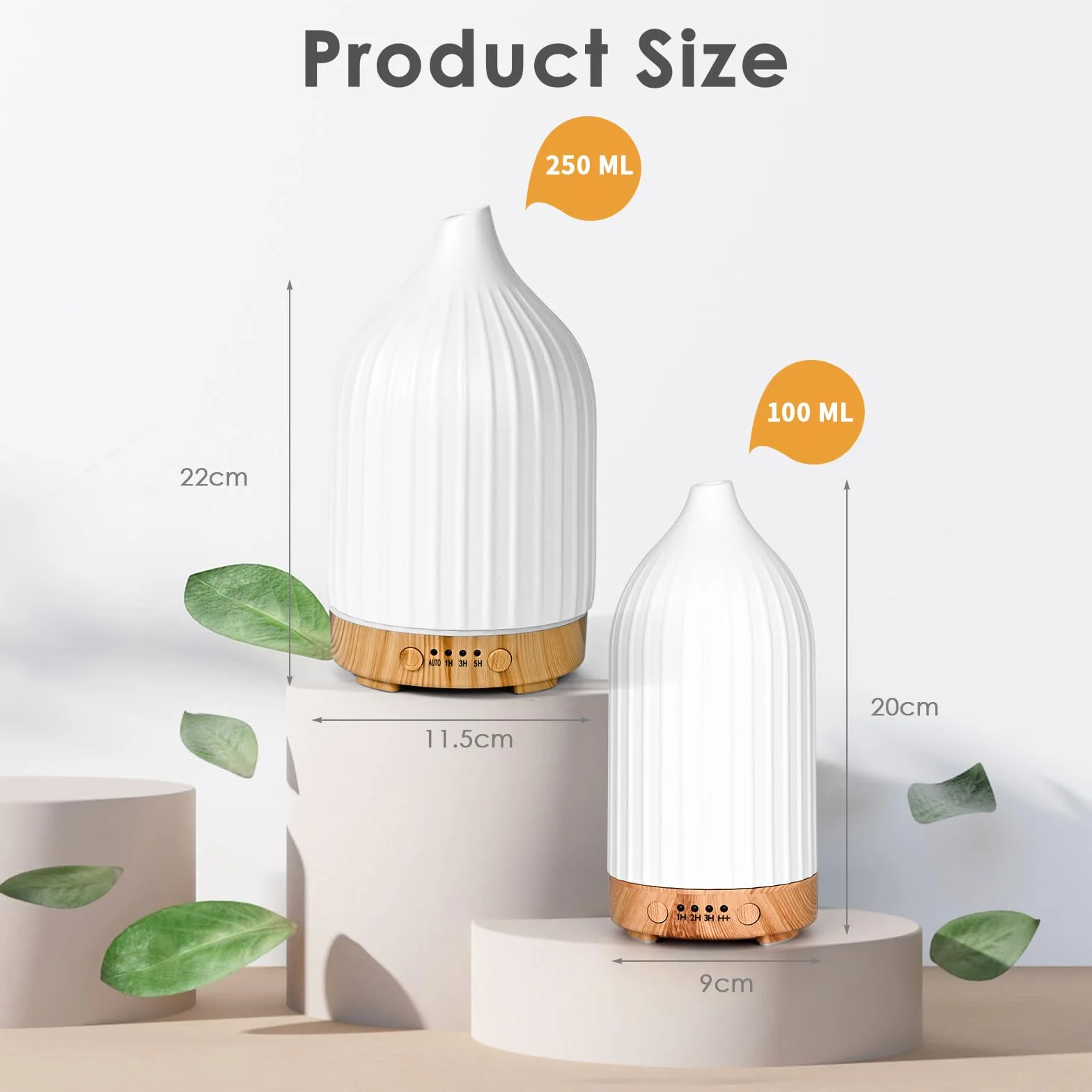 Dyfuzor Zapachowy Ceramiczny 250 ml z timerem – Ultradźwiękowy nawilżacz powietrza do aromaterapii z automatycznym wyłączaniem, cichy, do domu i biura