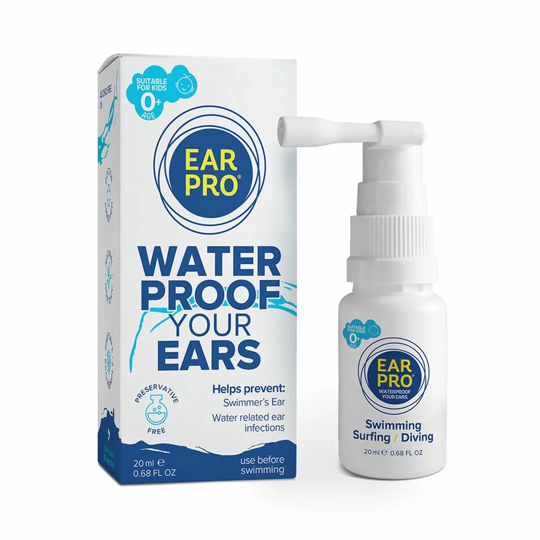 Ear Pro naturalny spray do uszu dla dzieci i dorosłych – łatwy w użyciu spray do uszu zapobiegający zatrzymaniu wody, dolegliwościom uszu i ochrony słuchu (1 opakowanie, 200 zastosowań)