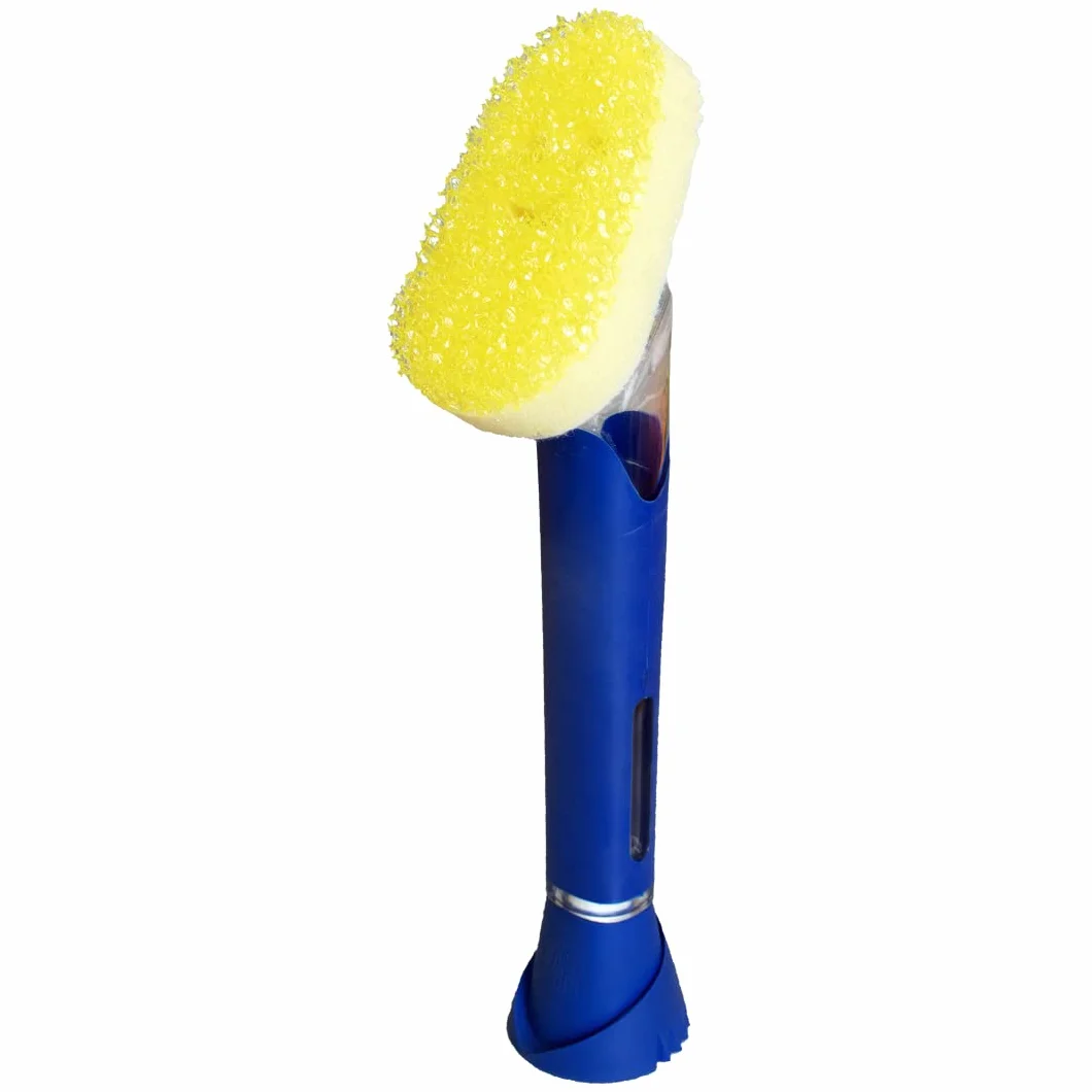 Scrub Daddy Dish Daddy FlexTexture Gąbka do Naczyń z Uchwytem i Dozownikiem Płynu, Niebieski