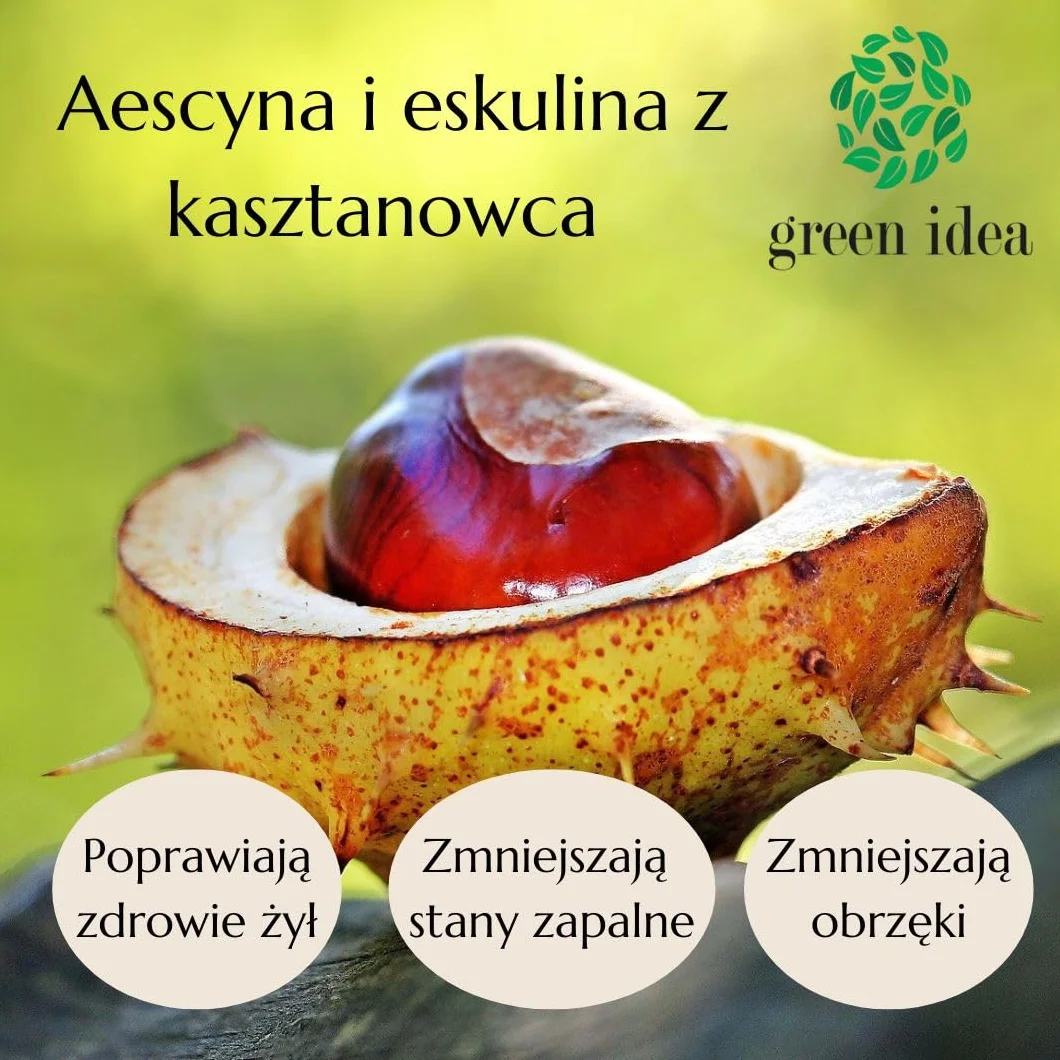 Green idea – Maść kasztanowa na żylaki - kasztanowiec, arnika, rutyna - na pajączki i hemoroidy - maść żylna 200 ml