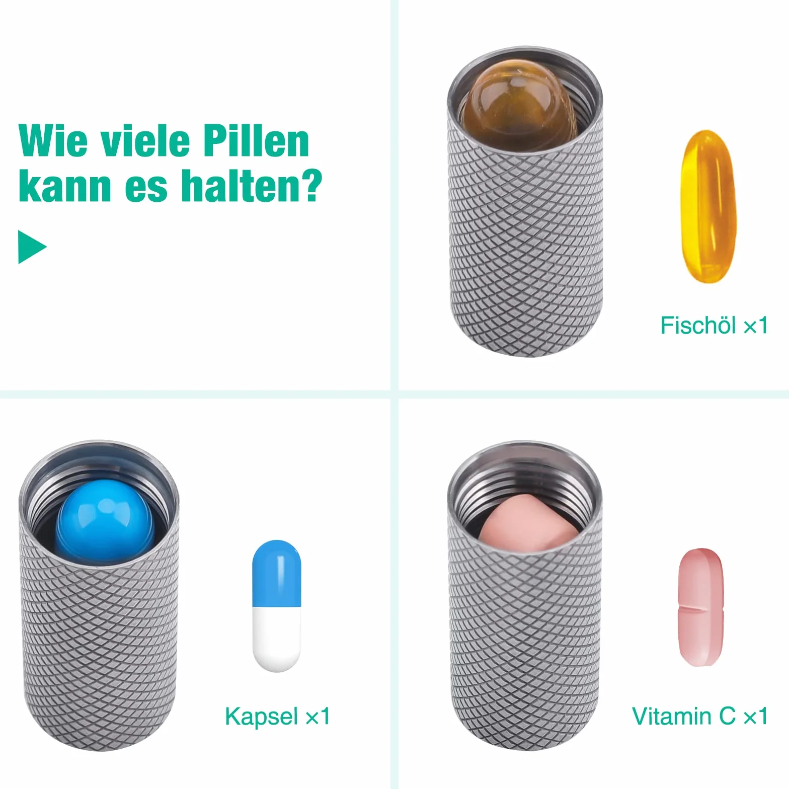 Opret Mini tytanowe metalowe pudełko na tabletki, małe, z brelokiem, wodoodporne, lekkie, do podróży na świeżym powietrzu, pudełko na tabletki, małe tabletki, pudełko na tabletki