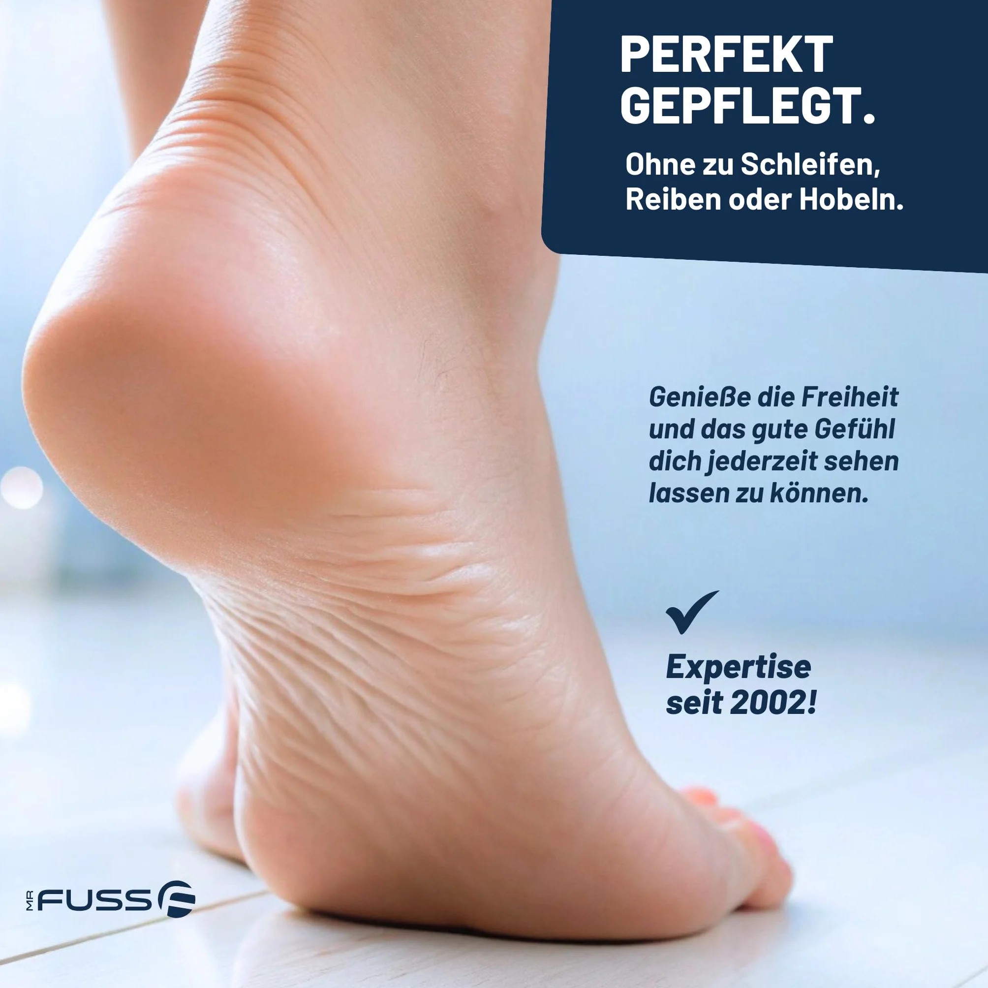 Mr. Fuss No. 4 - Plus Pack Steel - duży zestaw do usuwania skórek i zrogowaciałego naskórka zestaw ekonomiczny 3-częściowy aktywny roztwór szybko zmiękczający - 500 ml, wata, skrobak ze stali