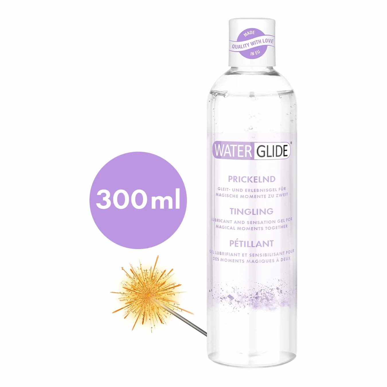 Waterglide Lubrykant | lubrykant na bazie wody zapewnia długotrwałą zabawę, wegański, nadaje się do zabawek erotycznych i prezerwatyw | 300 ml