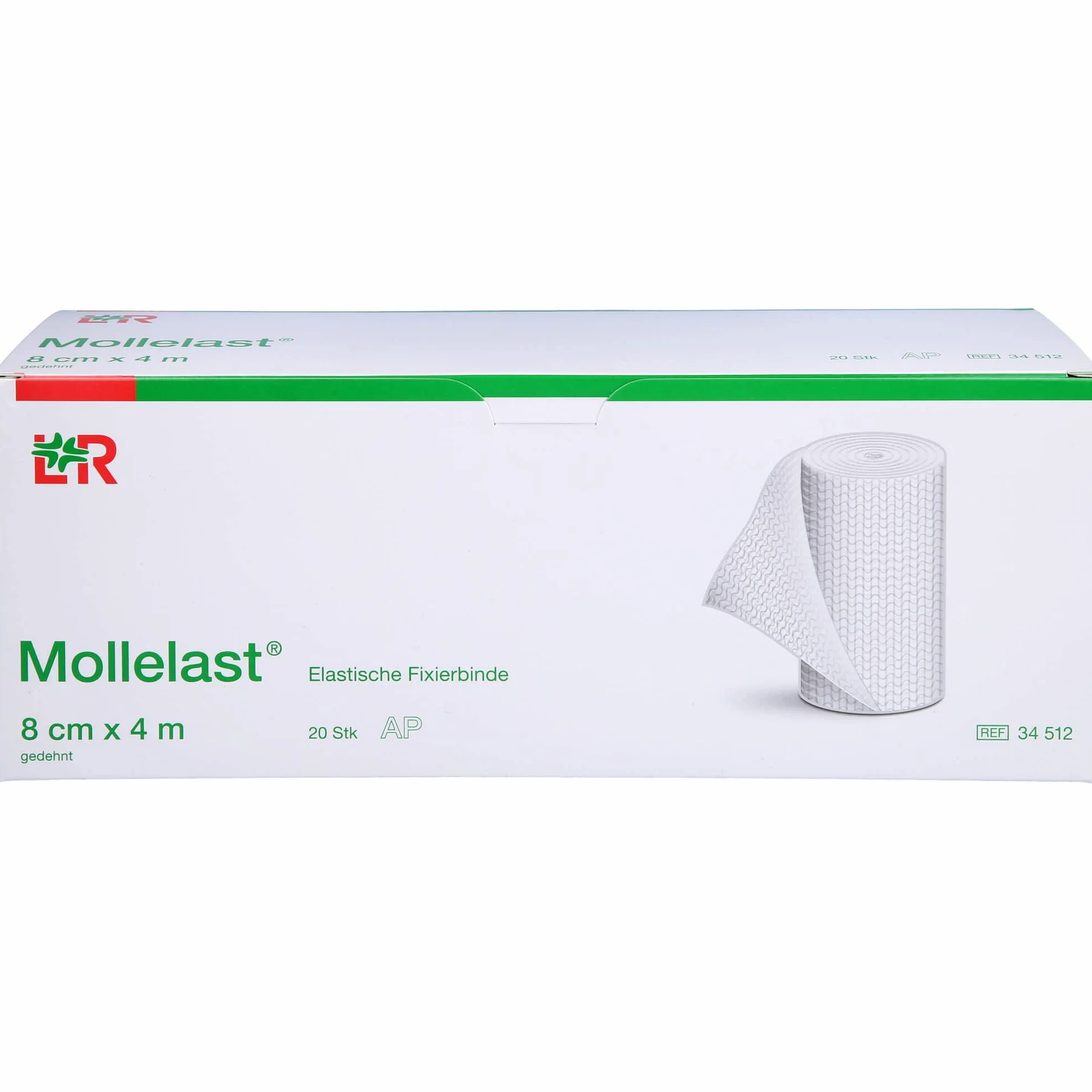 Mollelast elastyczna opaska mocująca 8 cm x 4 m, 20 szt. wiązania