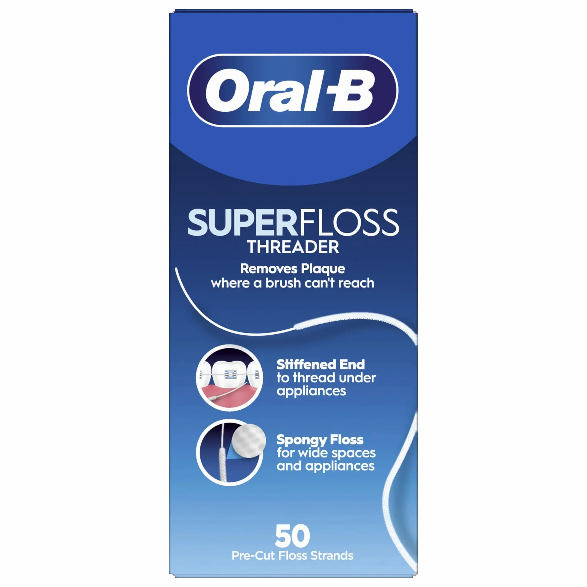 Super Floss 50 pasemek wstępnie przyciętych, miętowe, 3 sztuki