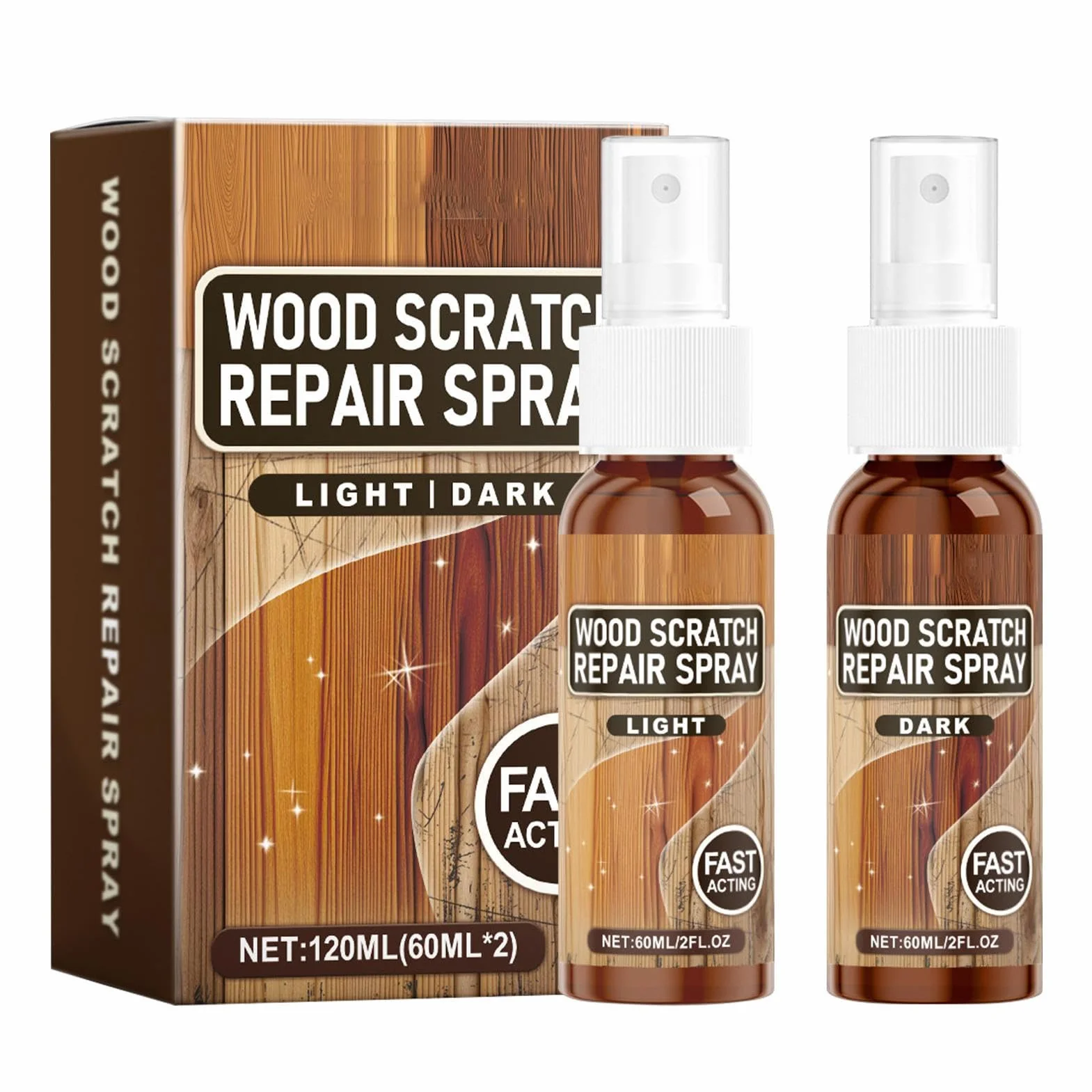 Wood Scratch Repair, Instant Fix Scratch Remover Spray, Floor Polish And Restorer, Perfect For Furniture With Natural Shine And Protective Layer For Home Surfaces, Easy Spray Design