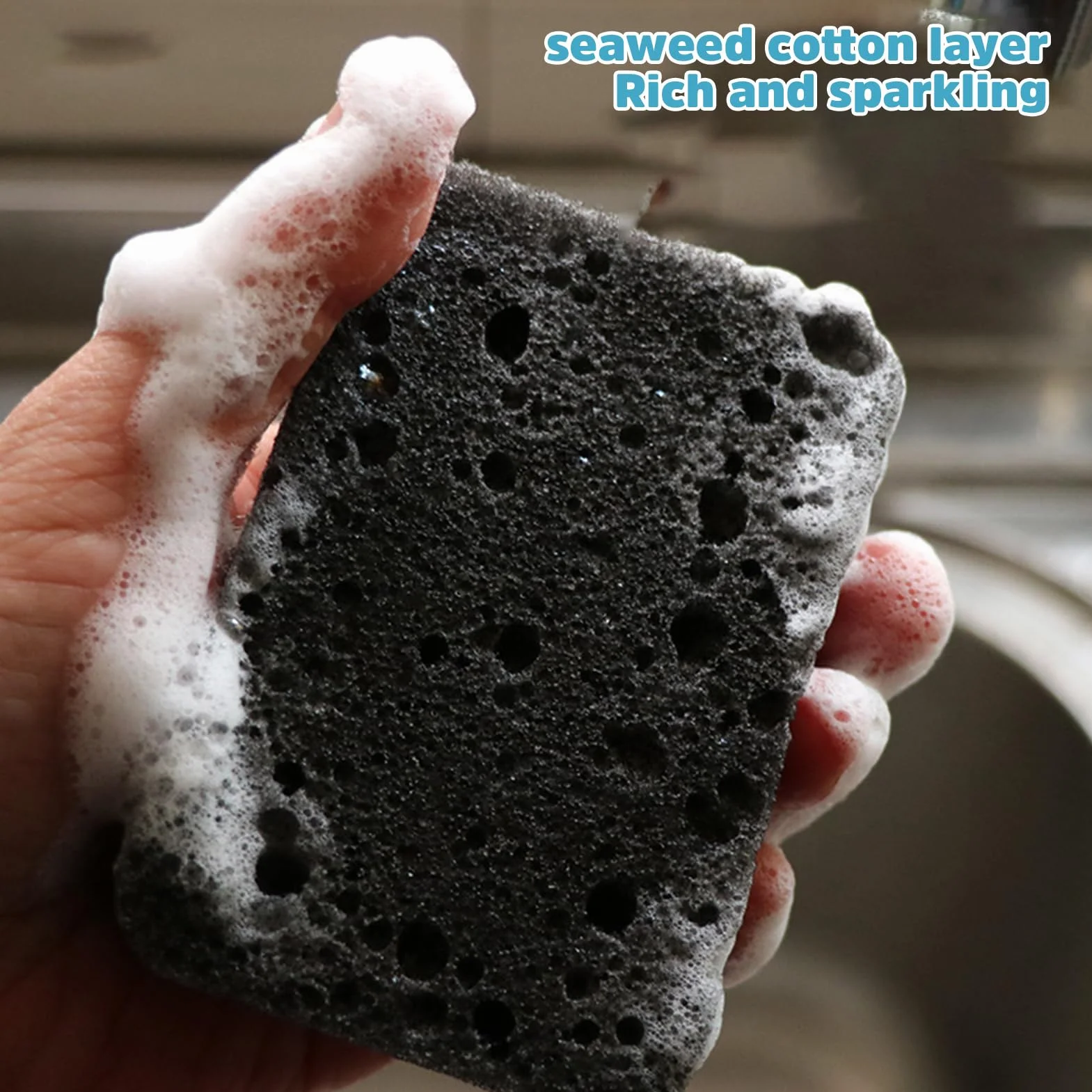 Gąbka kuchenna czarna 3 szt