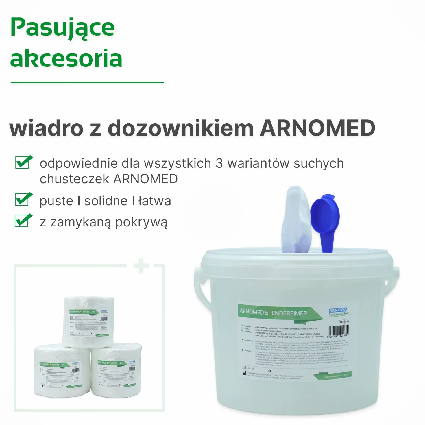 ARNOMED suche chusteczki dezynfekcyjne 70 arkuszy w rolce z włókniny
